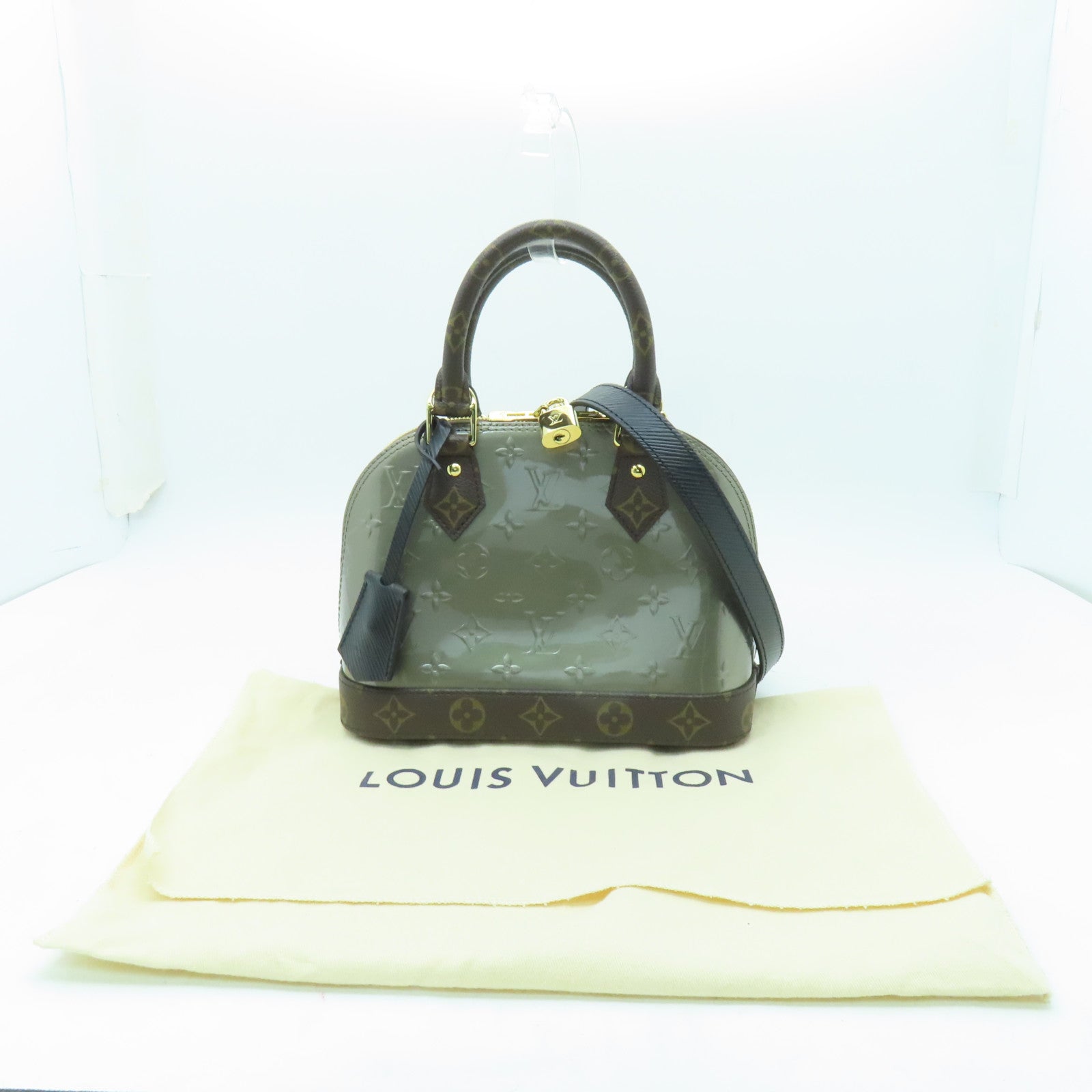 LOUIS VUITTON Vernis Alma BB金扣手挽肩背兩用袋青銅色