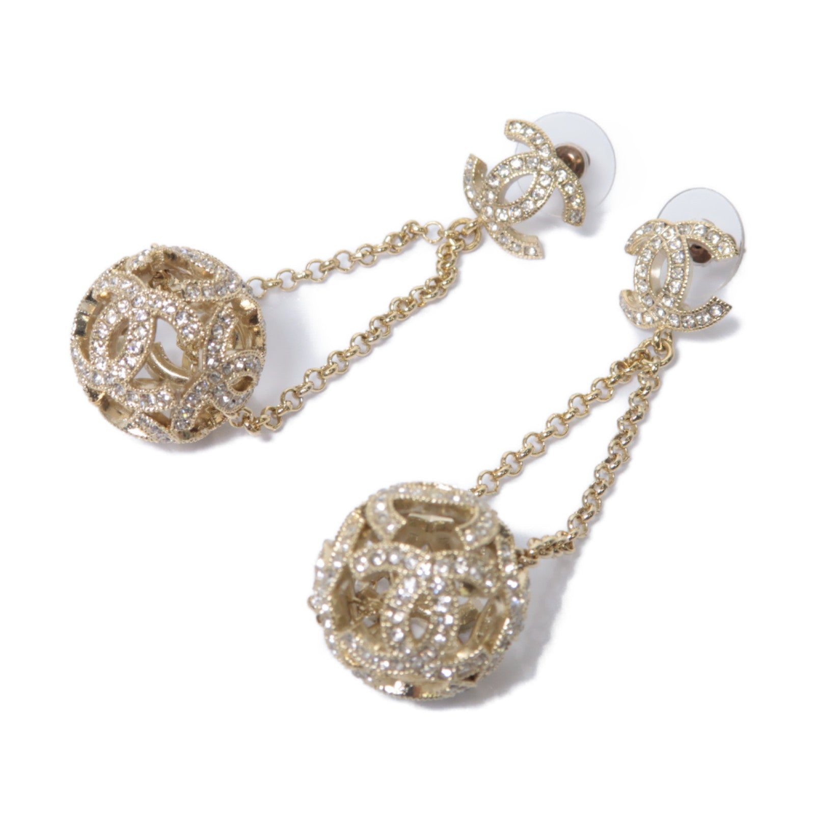 CHANEL 金屬Earrings耳環金色/透明