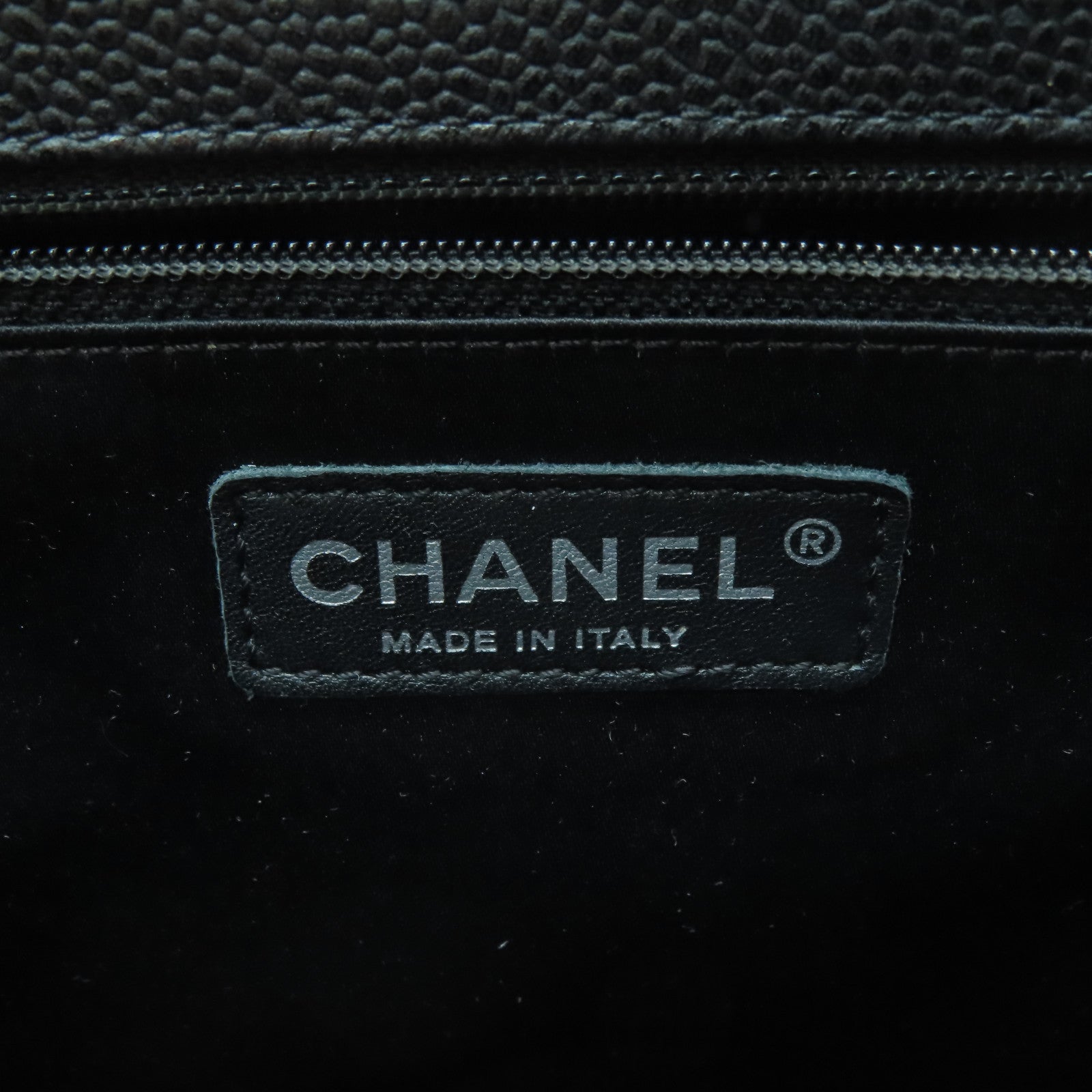 CHANEL 菱格牛皮皮革GST銀扣手挽袋黑色