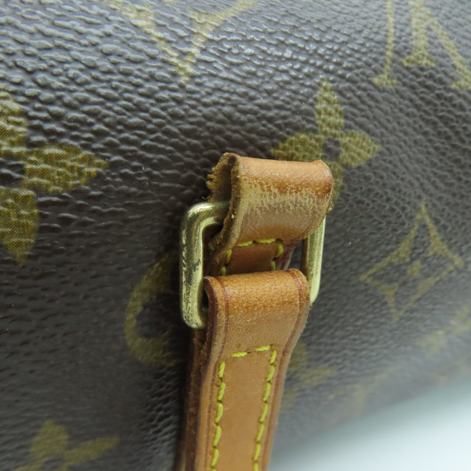 LOUIS VUITTON Monogram Papillon PM金扣手挽袋啡色