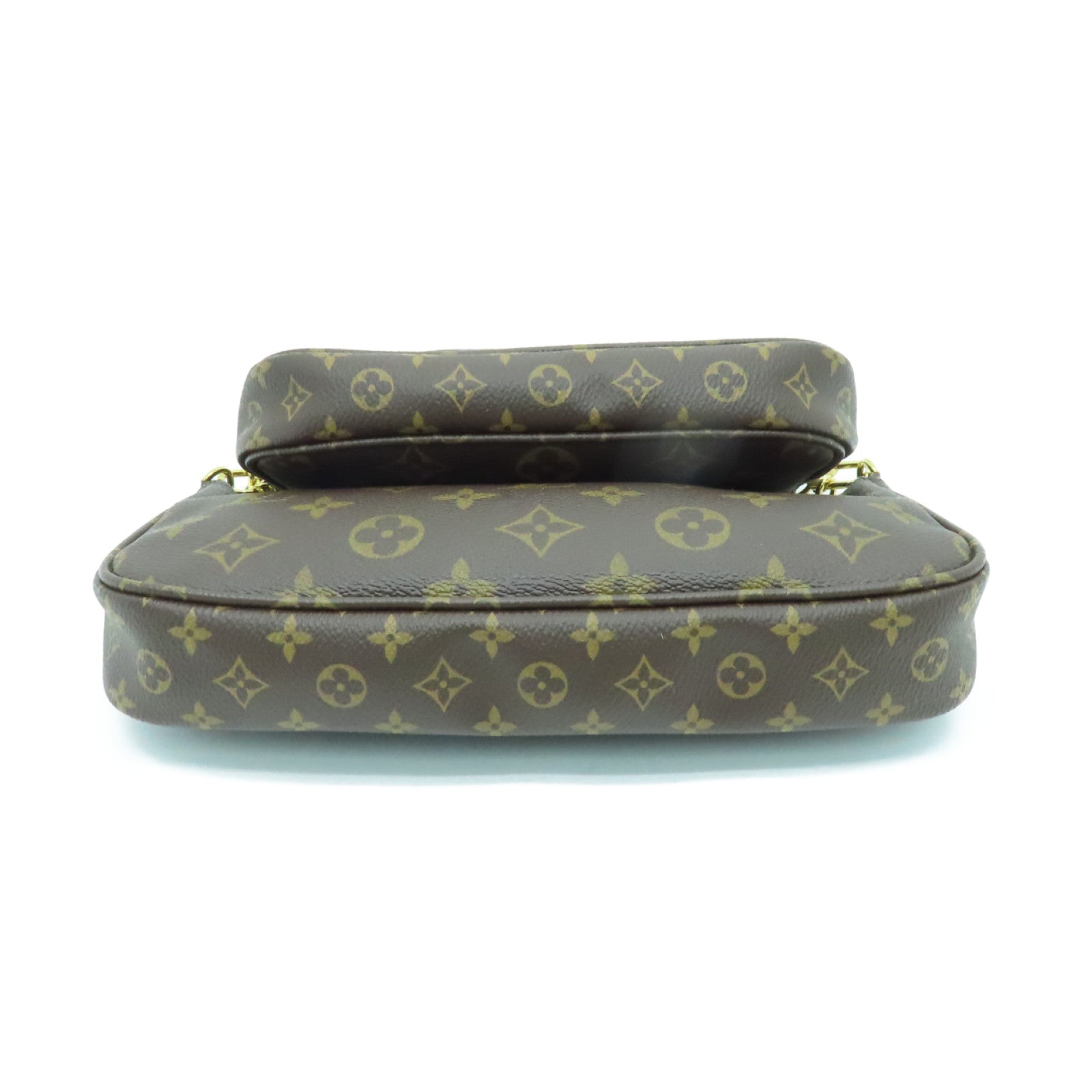 LOUIS VUITTON Monogram Multi Pochette Accessories Gold Buckle Shoulder Bag Brown/Pink