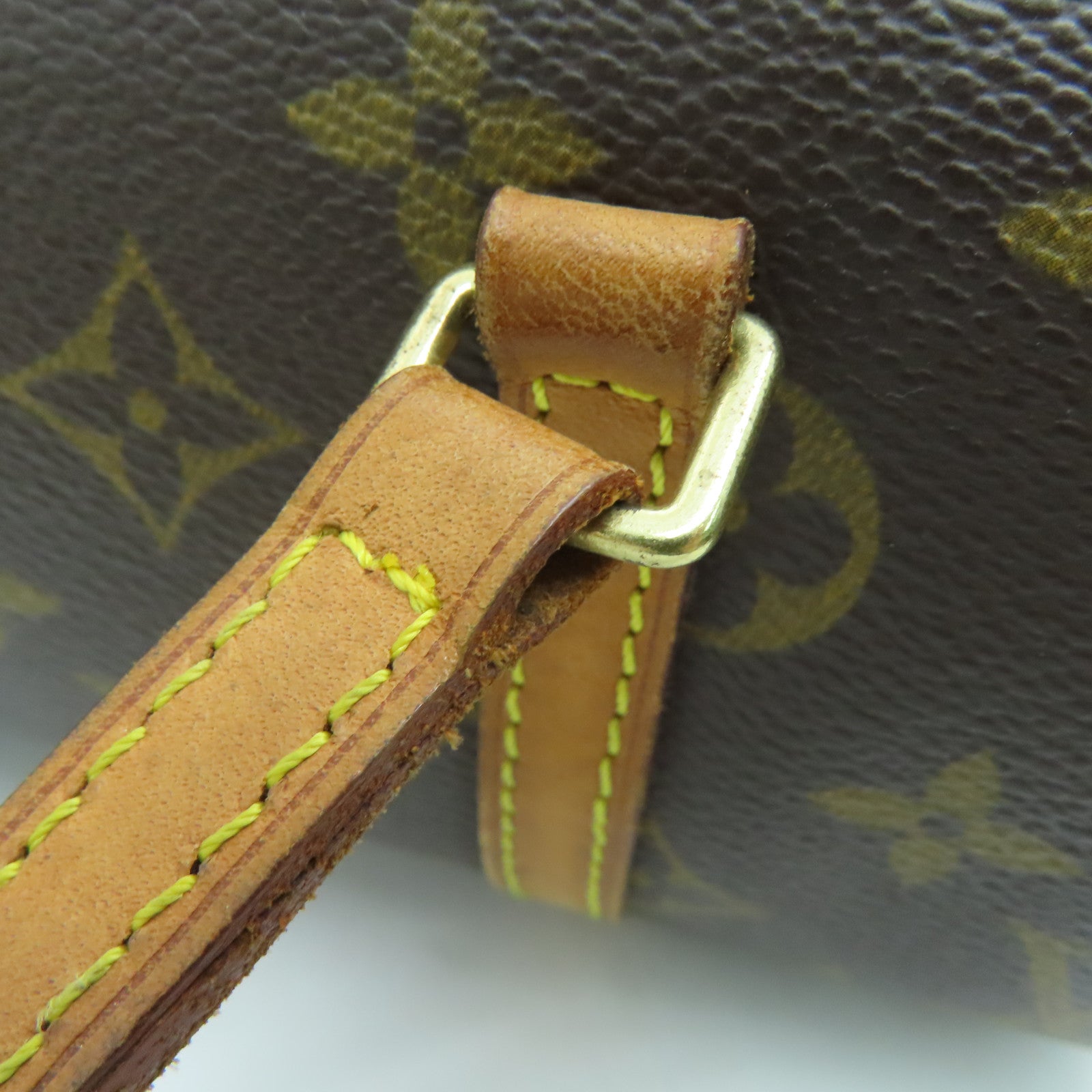LOUIS VUITTON Monogram Papillon PM金扣手挽袋啡色