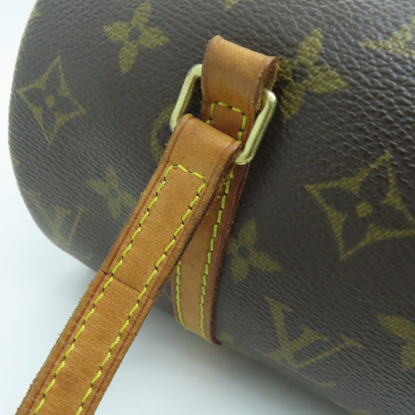 LOUIS VUITTON Monogram Papillon PM金扣手挽袋啡色