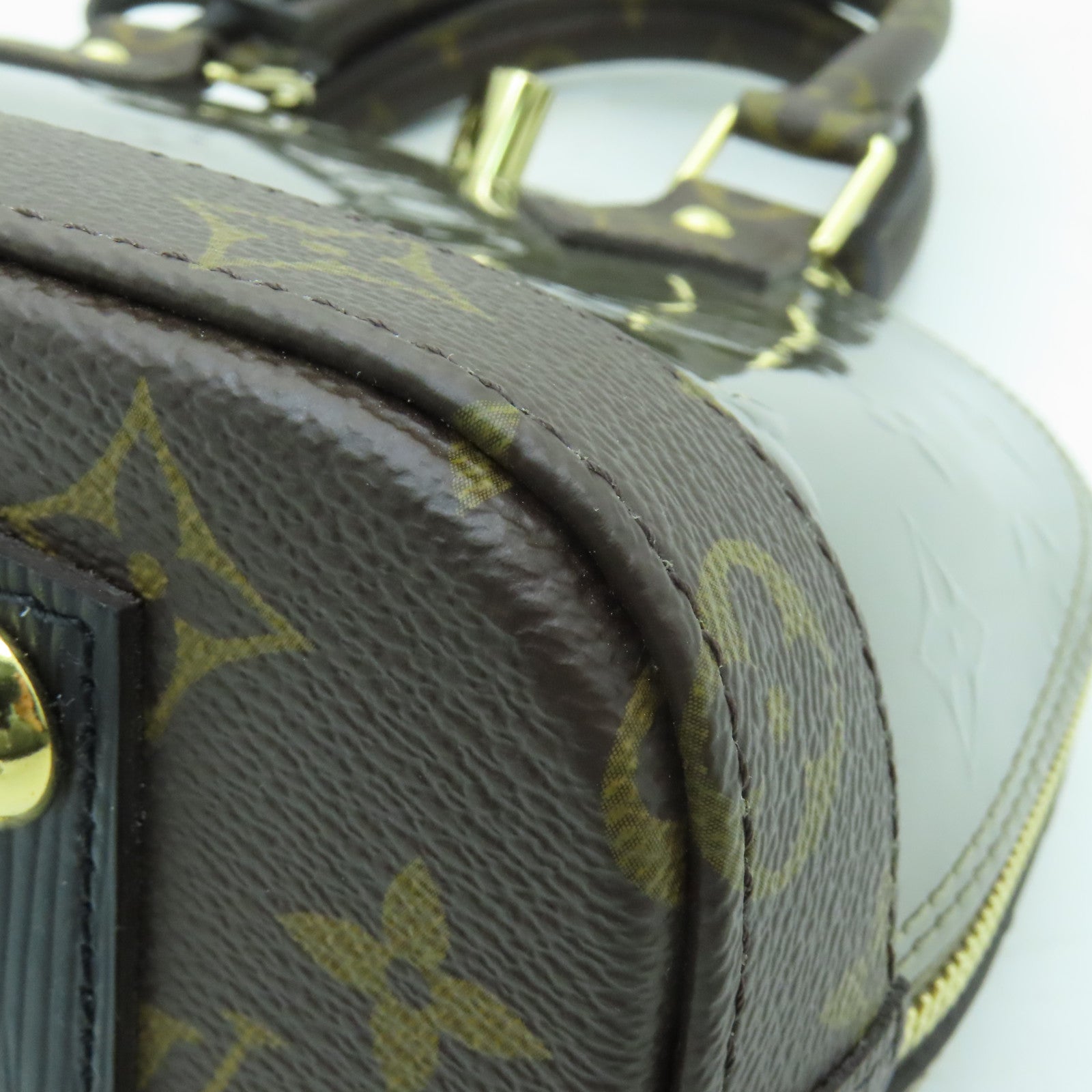 LOUIS VUITTON Vernis Alma BB金扣手挽肩背兩用袋青銅色