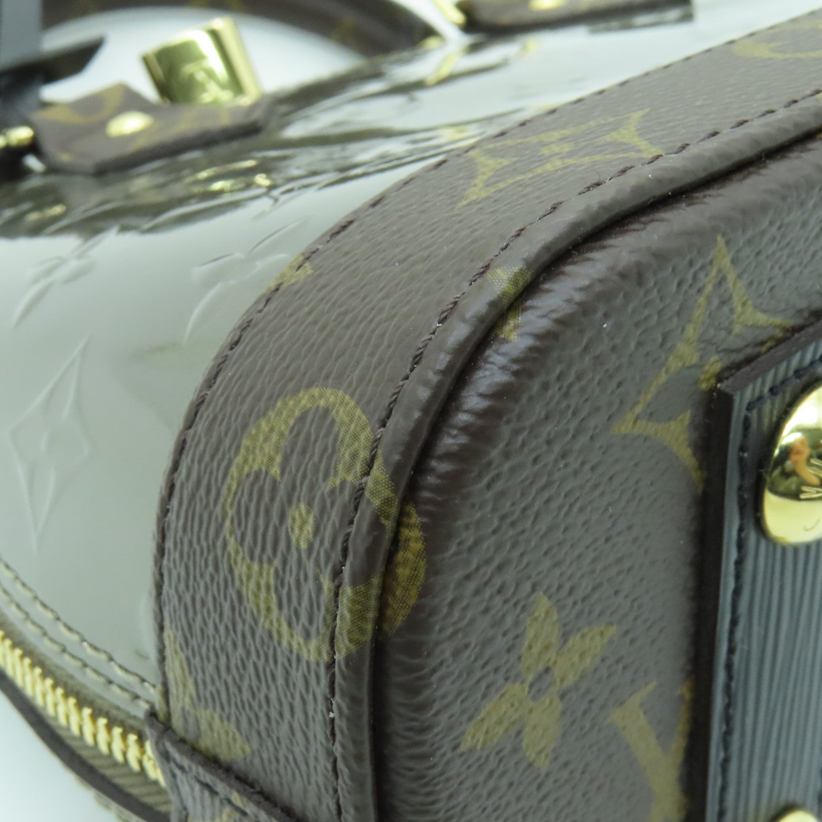 LOUIS VUITTON Vernis Alma BB金扣手挽肩背兩用袋青銅色