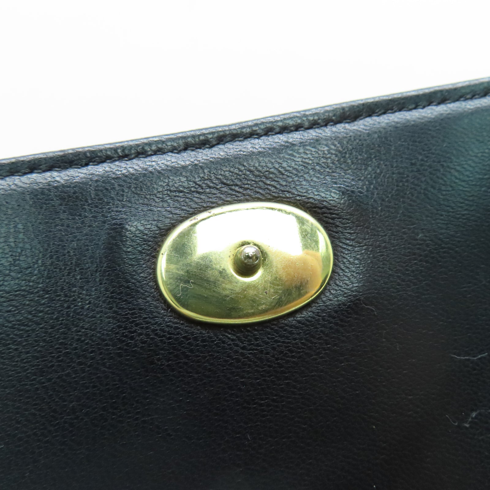 CHANEL 菱格羊皮皮革Vintage Chain Shoulder金扣鏈帶肩背袋黑色