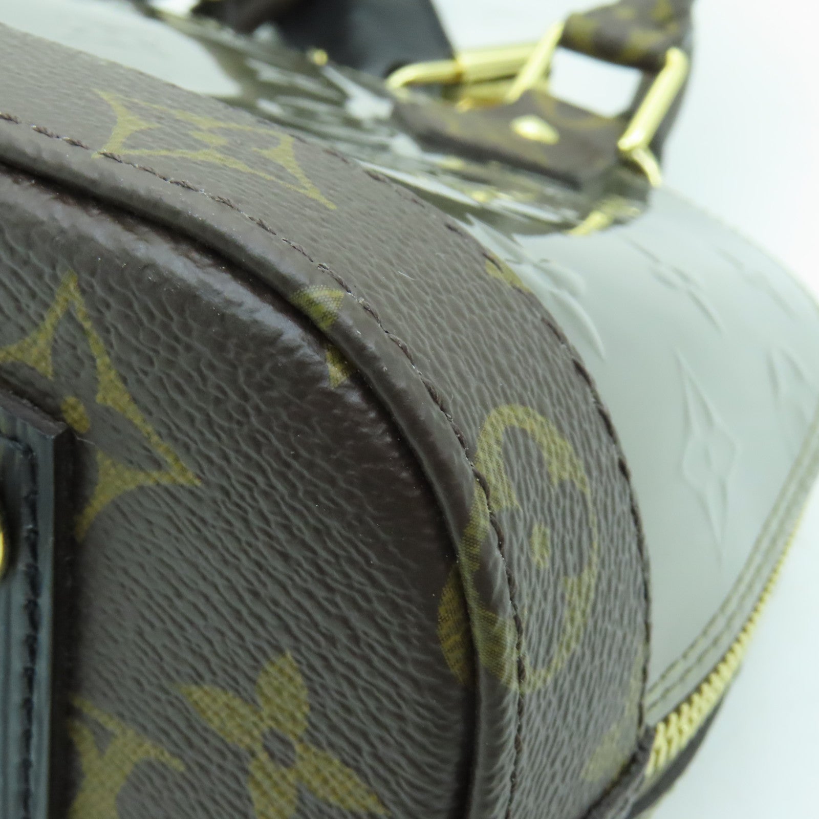 LOUIS VUITTON Vernis Alma BB金扣手挽肩背兩用袋青銅色