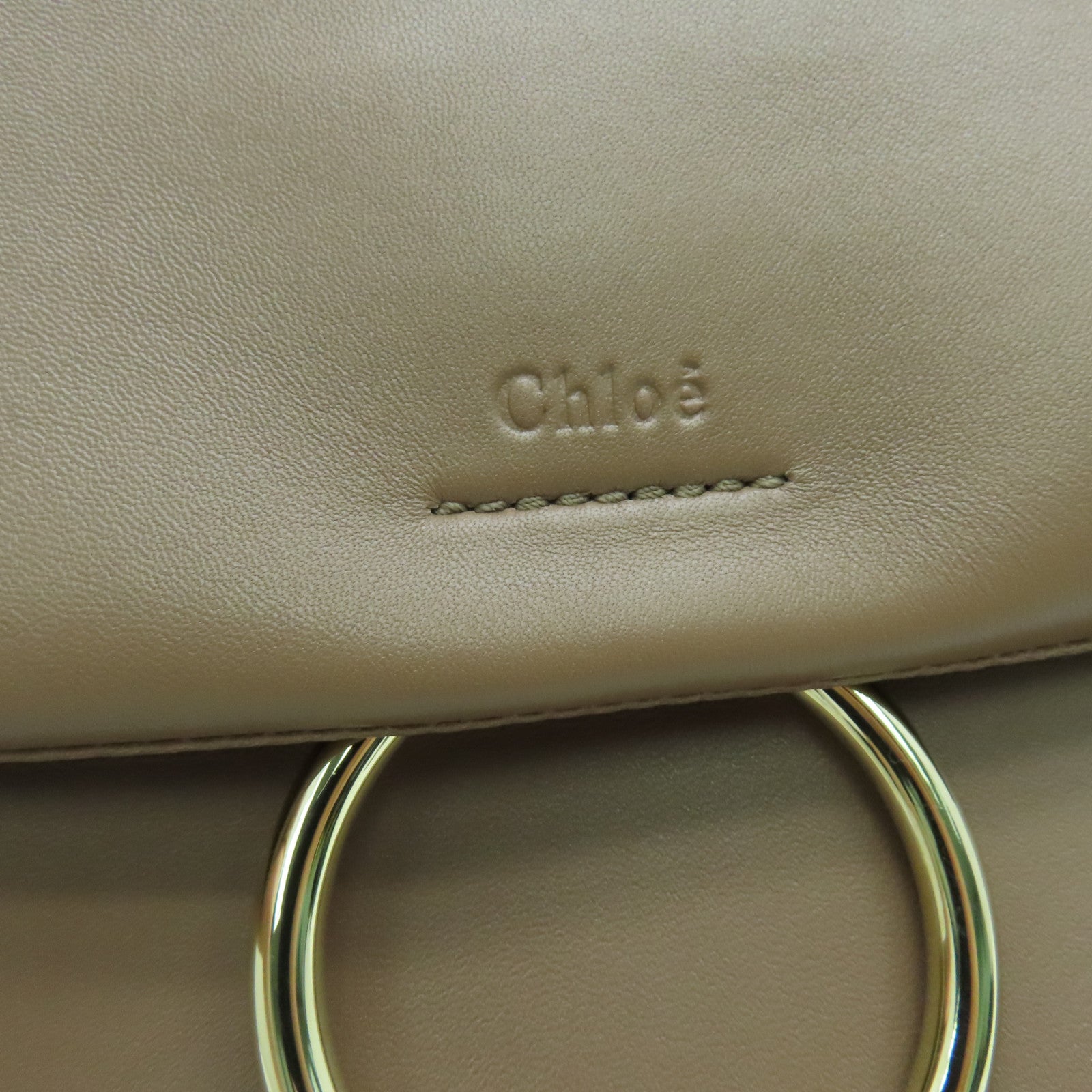 Chloe 羊皮皮革Faye 2way Shoulder Bag金扣手挽肩背两用袋浅褐色