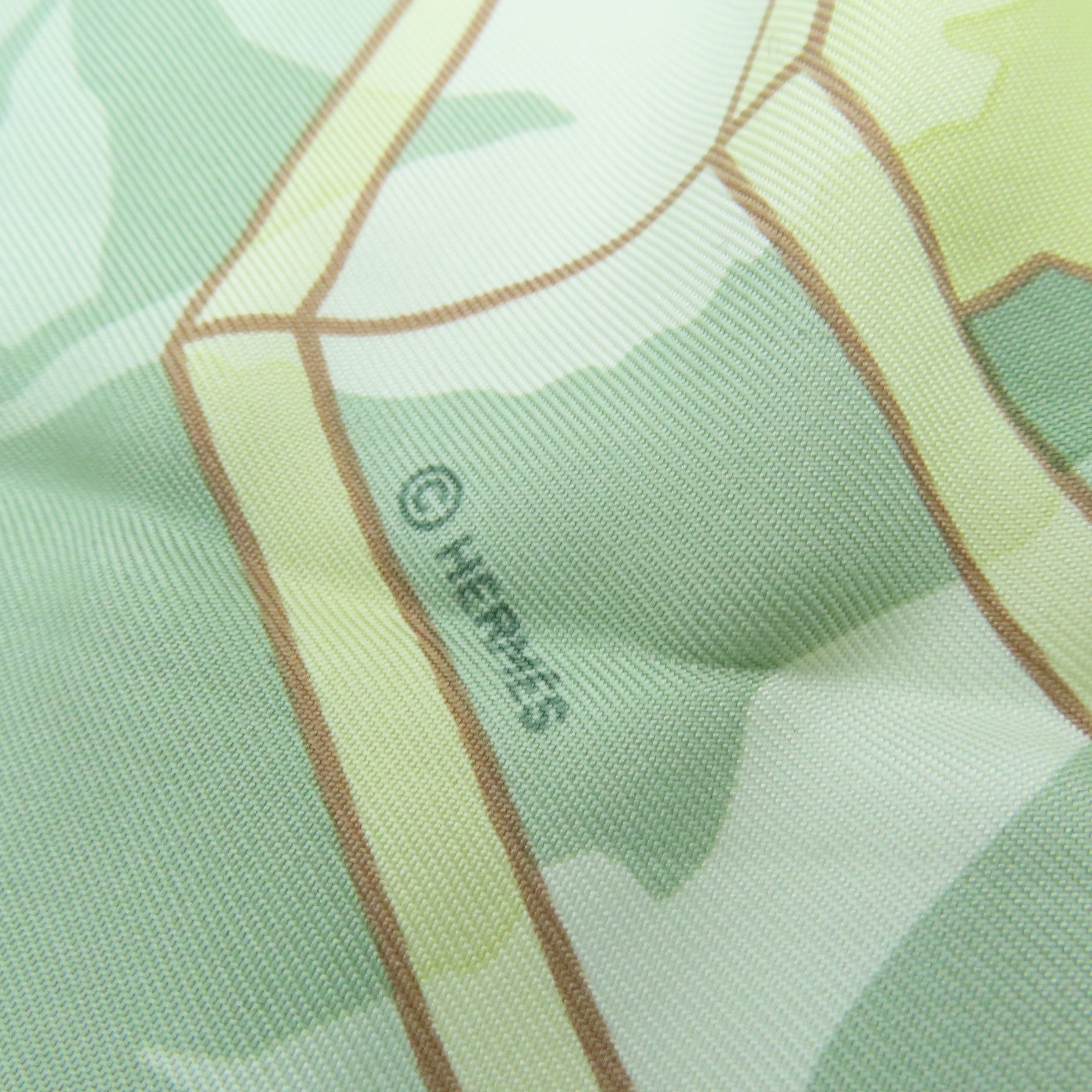 HERMES Silk Scarf 90 Scarf Green/Blue/Yellow
