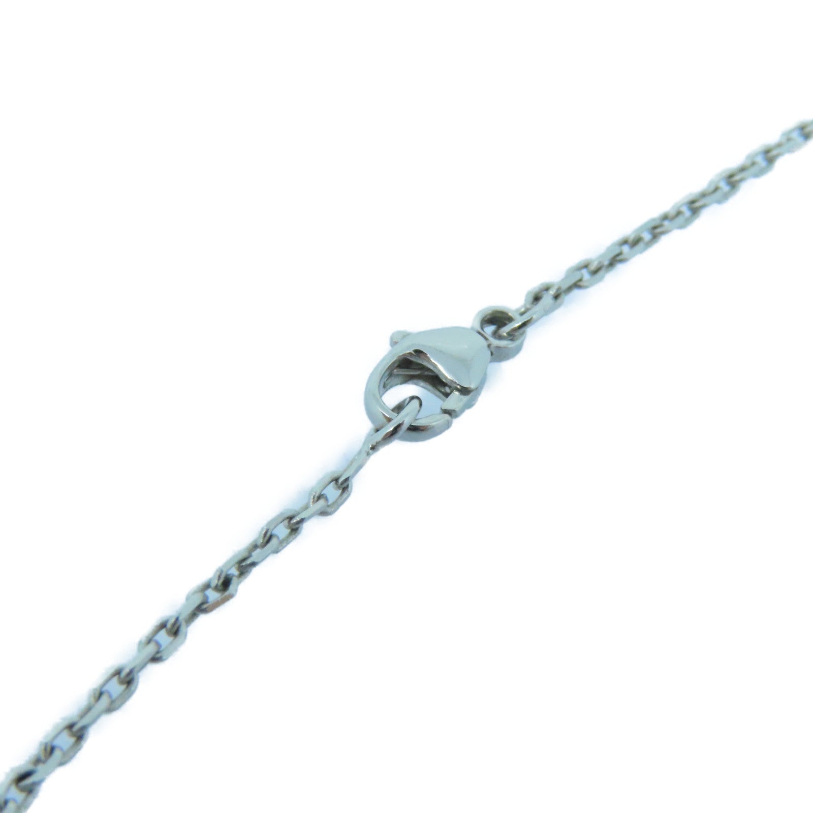 HERMES Metal Pop H Mini Necklace Gray/Silver