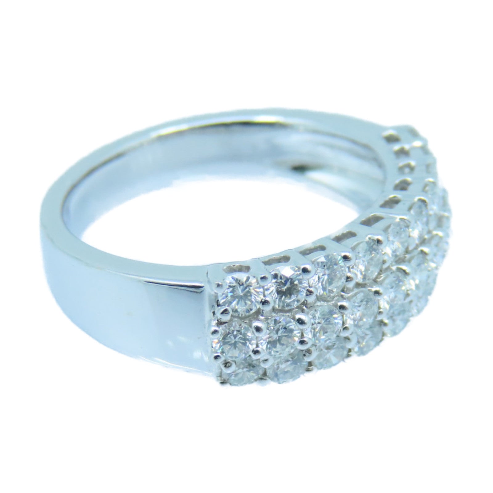 JEWELRY 18K White Gold Diamond Ring 1.00ct Diamond Ring US#6