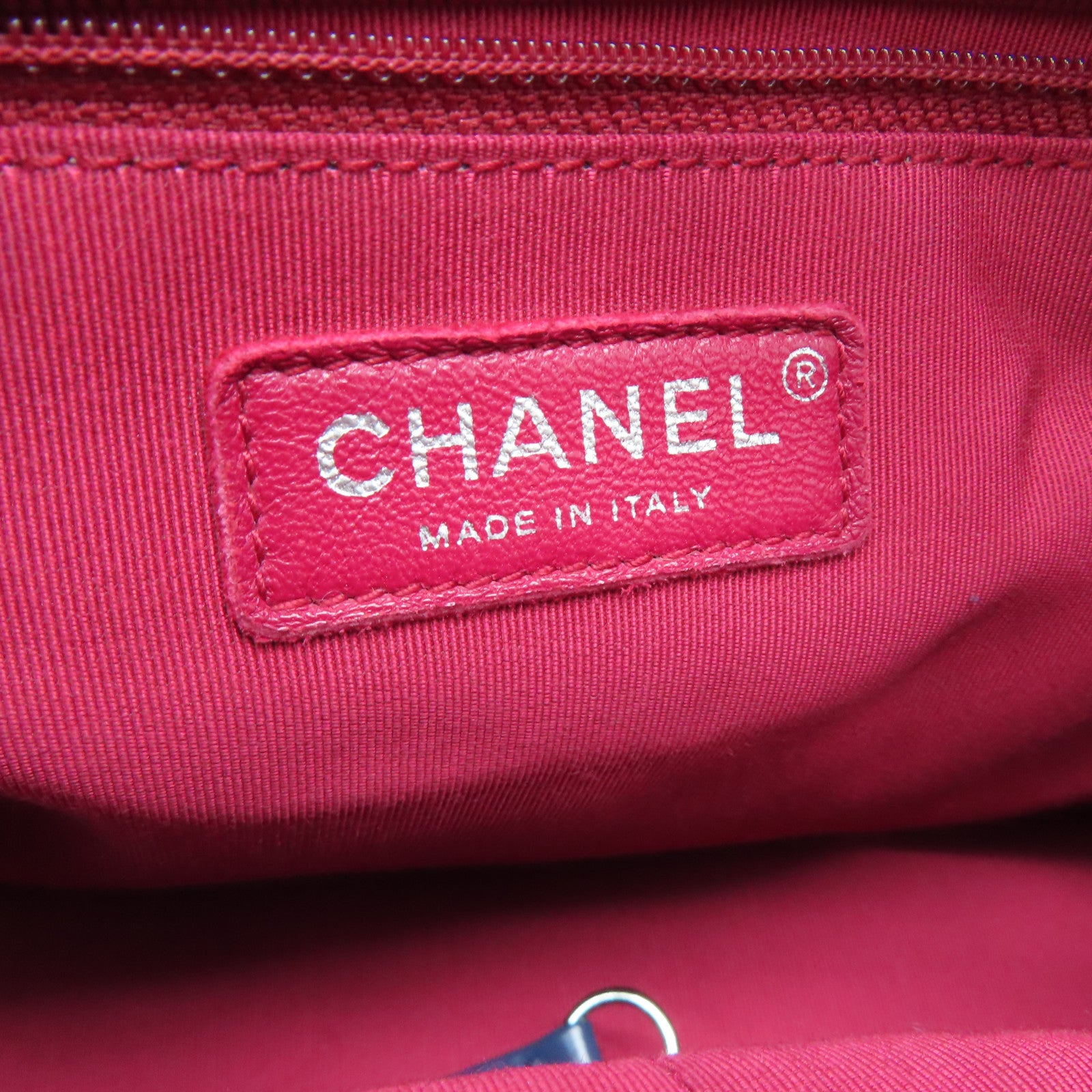 CHANEL rhombic cowhide leather Gabrielle silver buckle / gold buckle chain shoulder bag blue