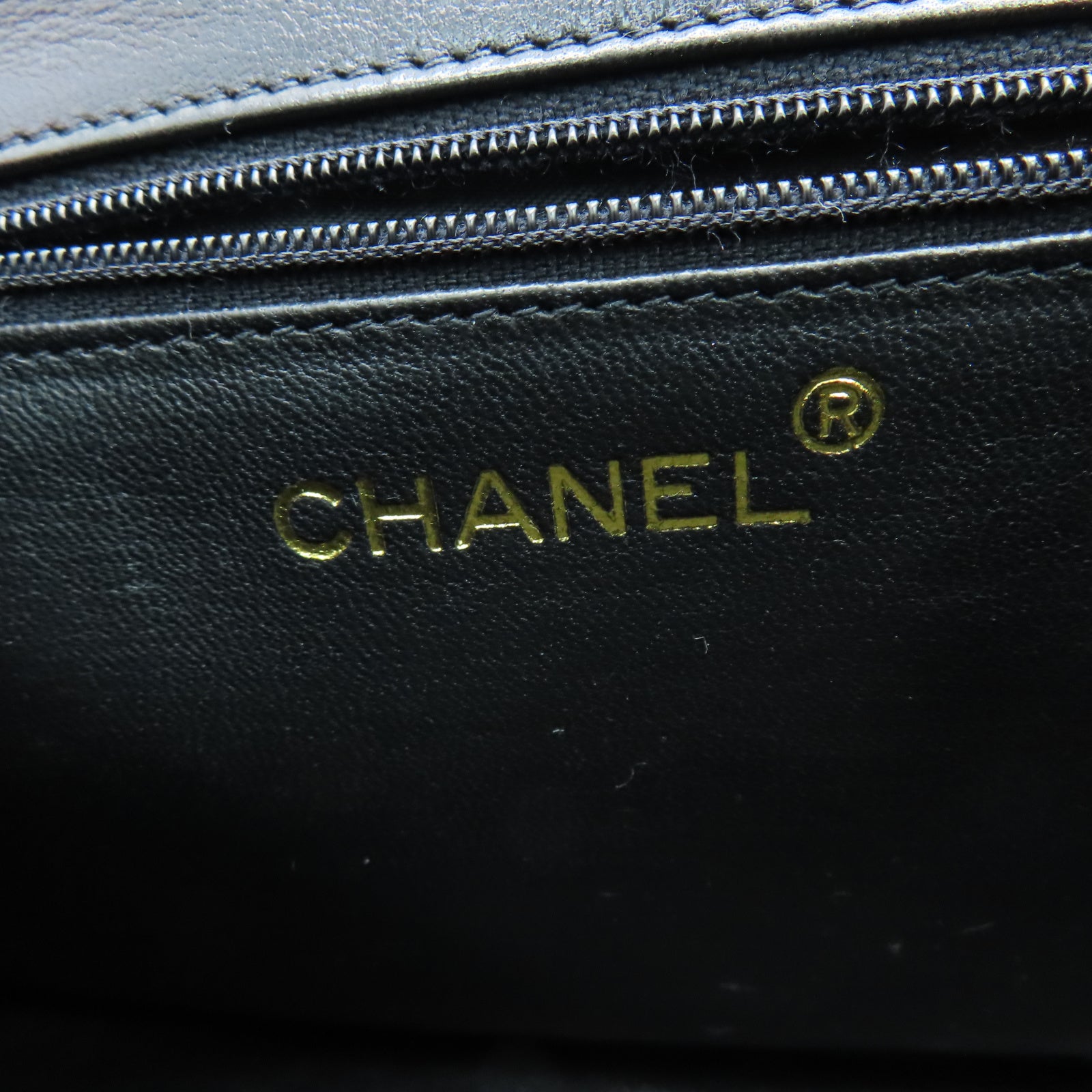 CHANEL 菱格羊皮皮革Vintage Chain Shoulder金扣鏈帶肩背袋黑色