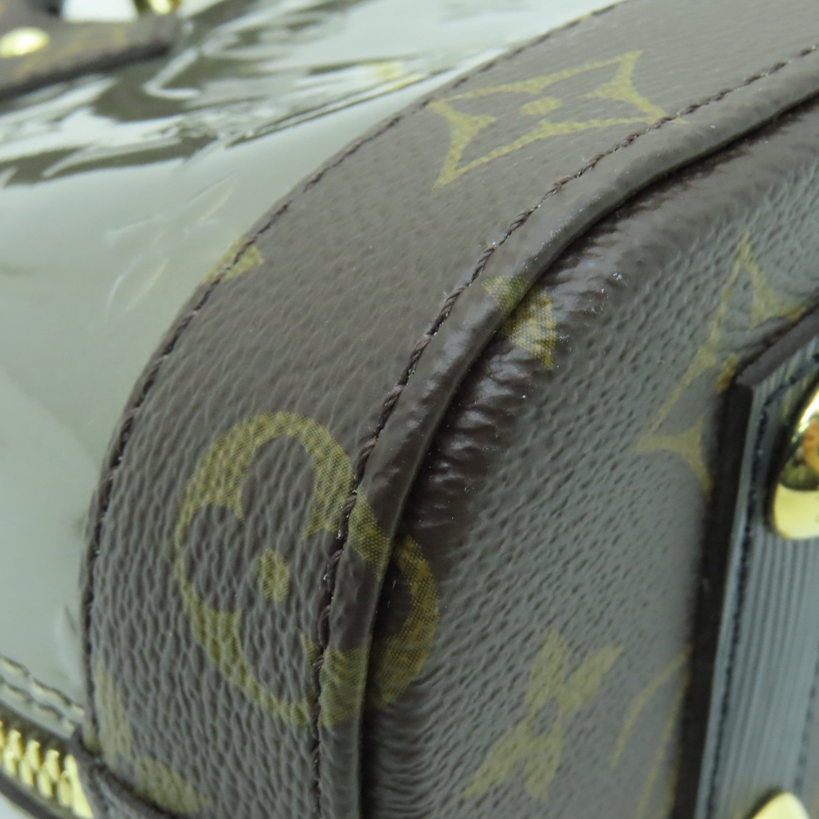 LOUIS VUITTON Vernis Alma BB金扣手挽肩背兩用袋青銅色