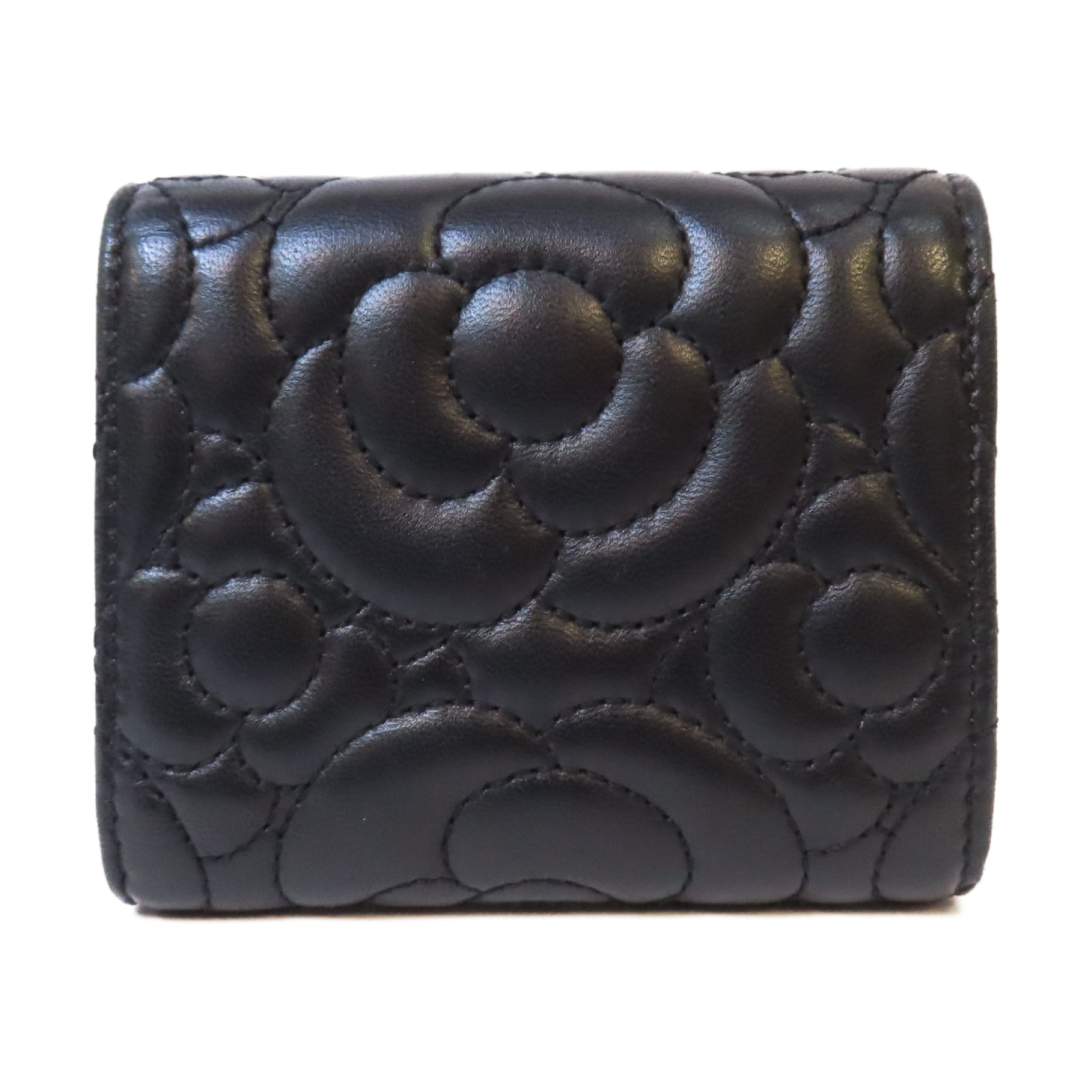 CHANEL 牛皮皮革Wallet銀扣錢包黑色