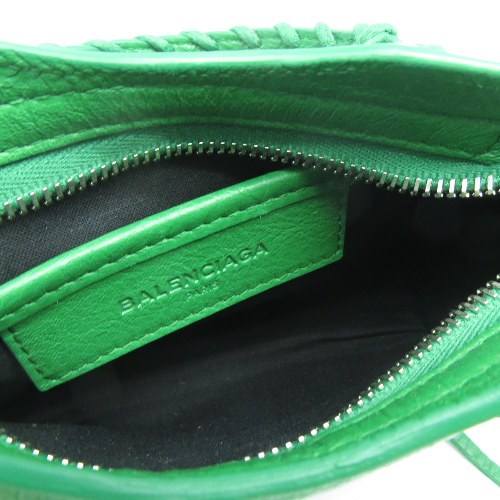 BALENCIAGA 牛皮皮革Mini City銀扣手挽肩背兩用袋綠色