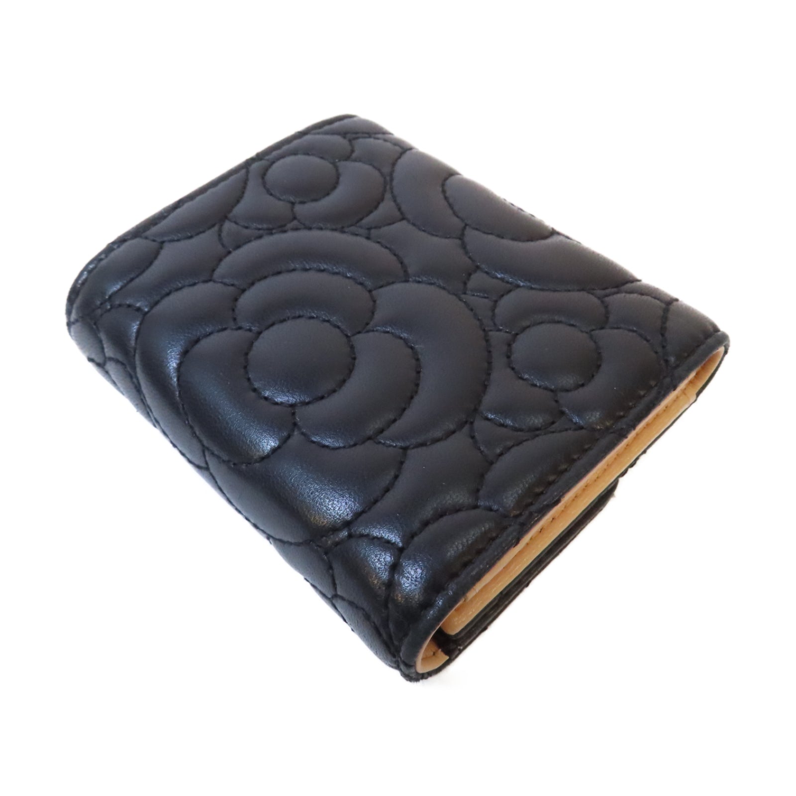 CHANEL 牛皮皮革Wallet銀扣錢包黑色