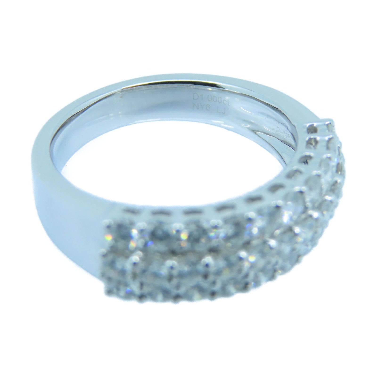 JEWELRY 18K White Gold Diamond Ring 1.00ct Diamond Ring US#6