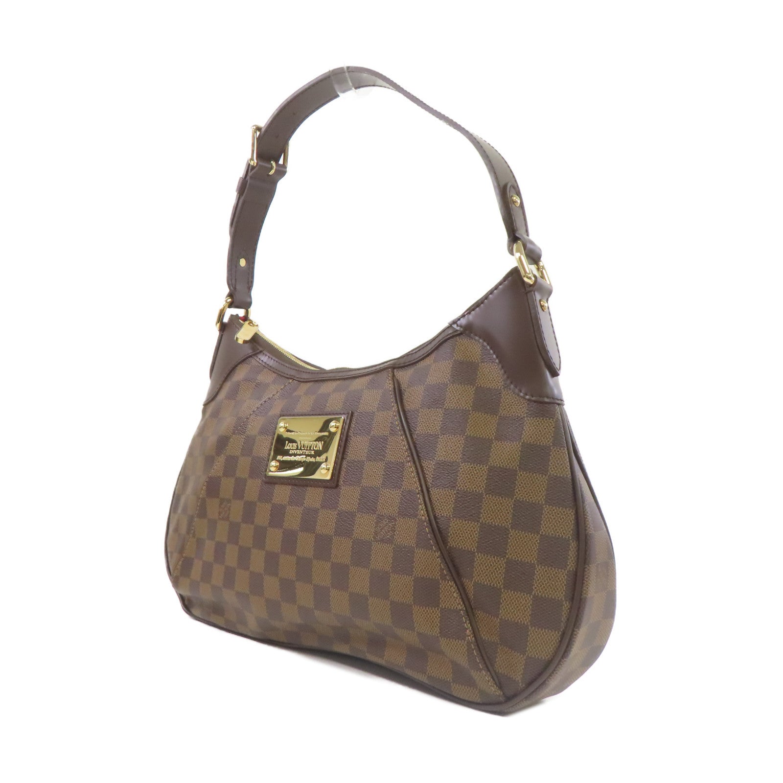 LOUIS VUITTON Damier Thames GM金扣肩背袋啡色