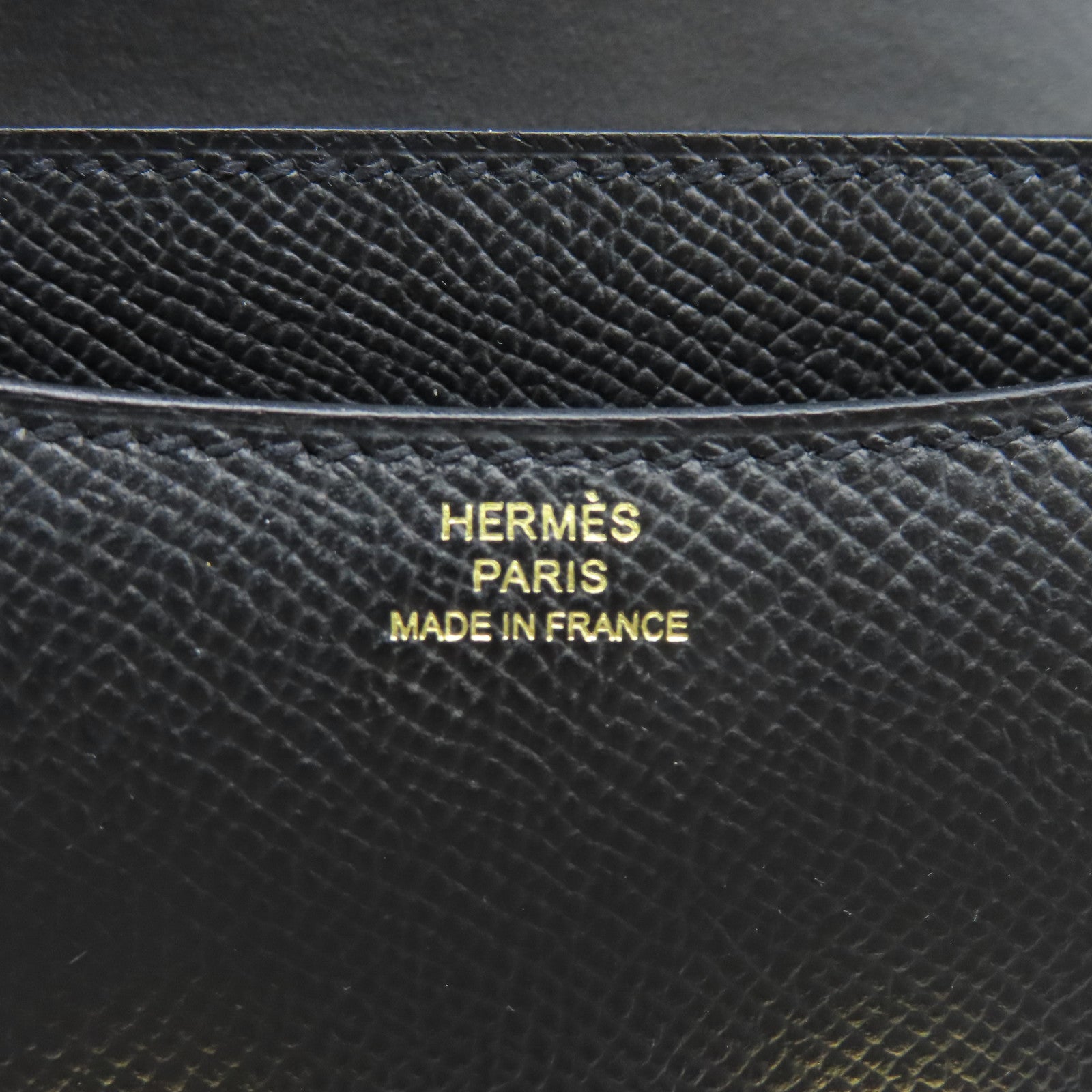 HERMES Epsom皮革Constance Mini金扣手挽肩背兩用袋黑色