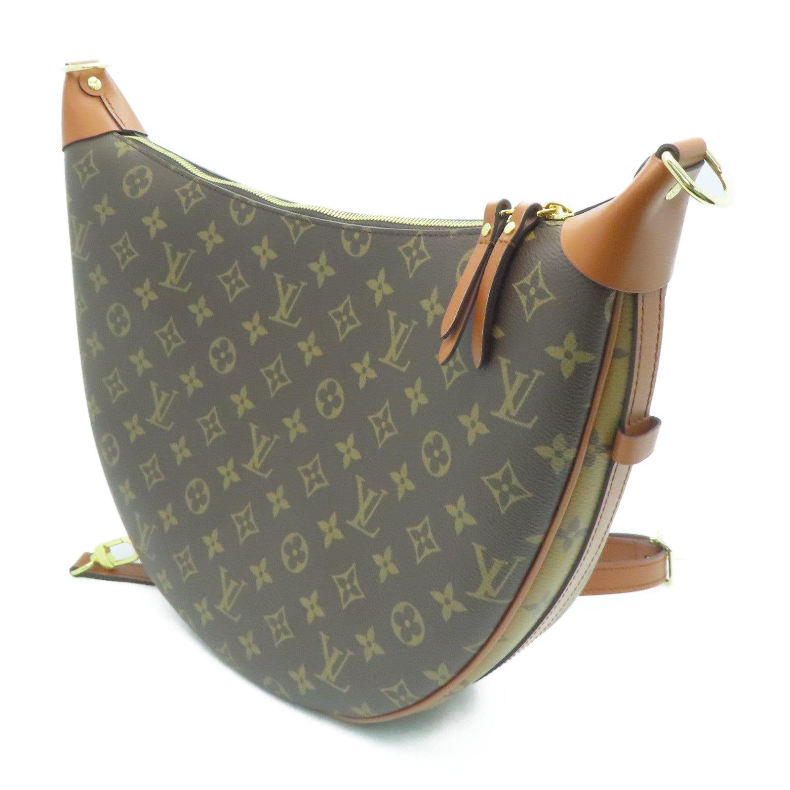 LOUIS VUITTON Monogram Loop Hobo 2 Way Shoulder Bag金扣肩背袋啡色