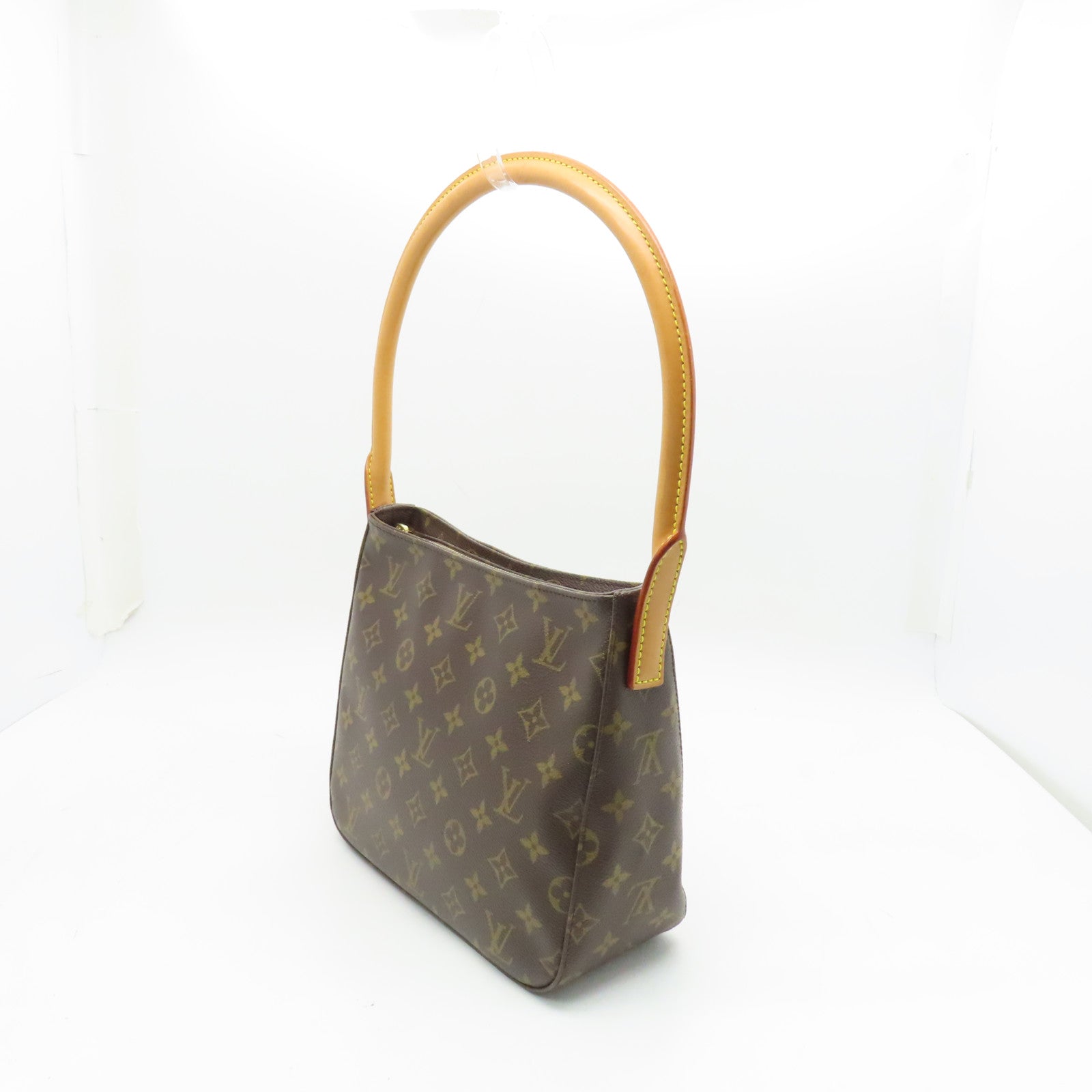 LOUIS VUITTON Monogram Looping MM Gold Buckle Shoulder Bag Brown