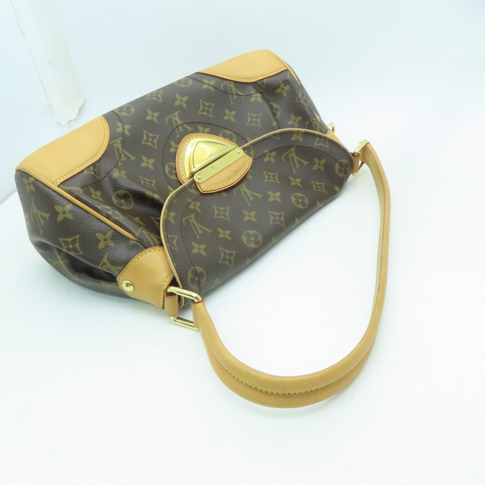 LOUIS VUITTON Monogram Beverly MM金扣肩背袋啡色