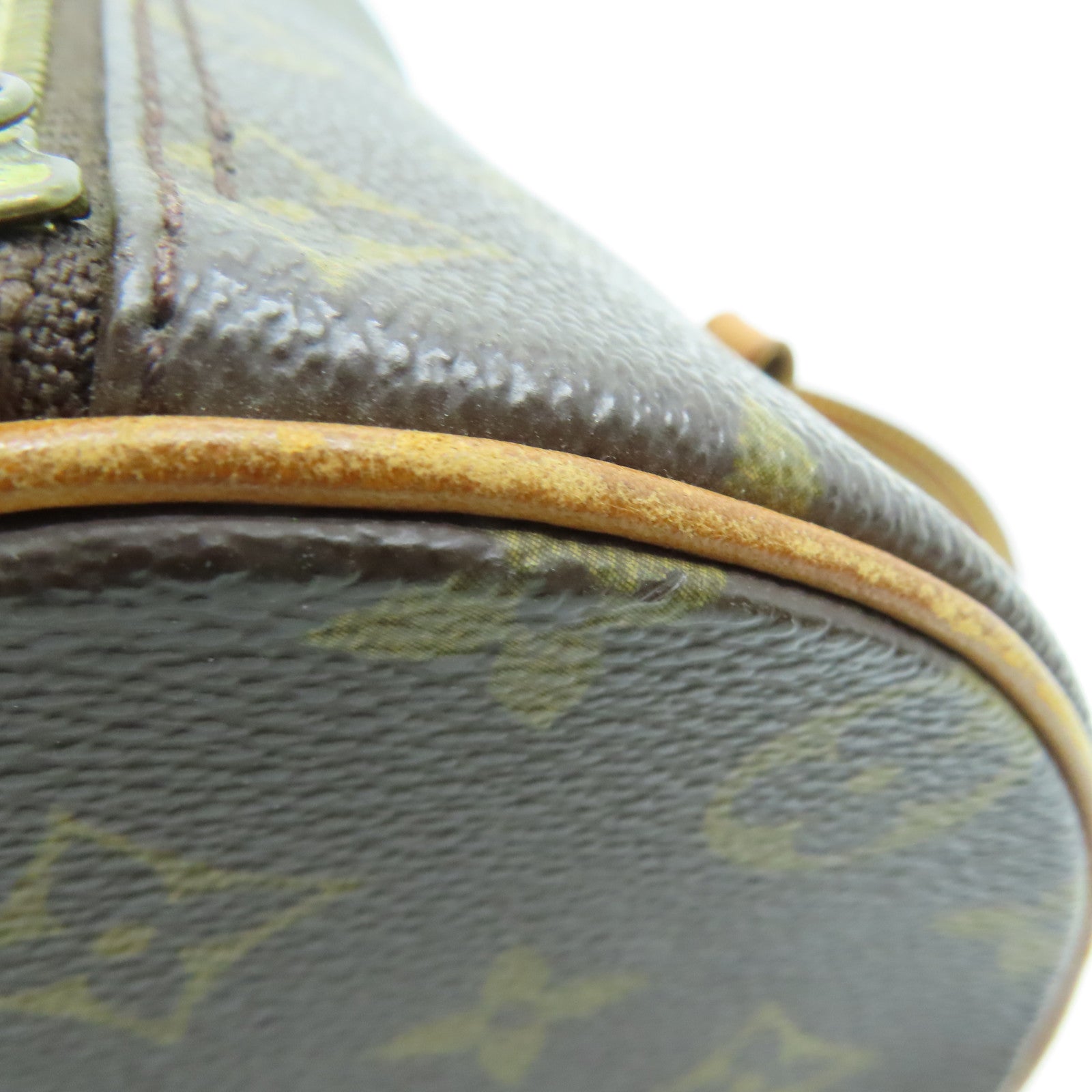 LOUIS VUITTON Monogram Papillon PM金扣手挽袋啡色