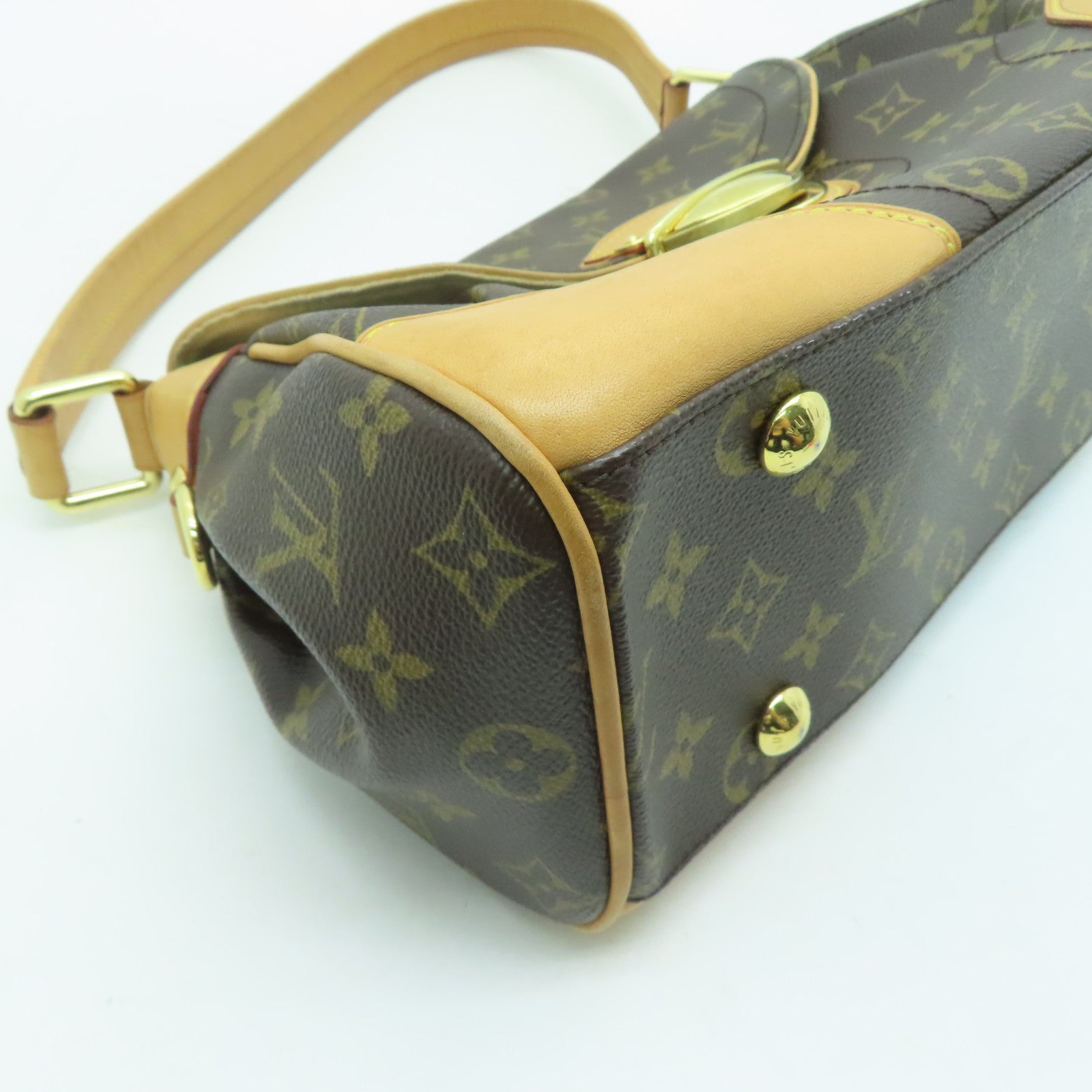 LOUIS VUITTON Monogram Beverly MM金扣肩背袋啡色
