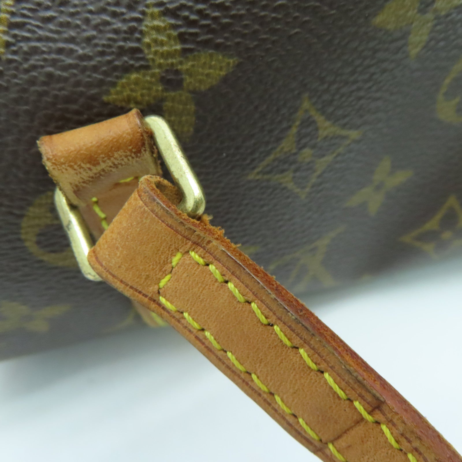 LOUIS VUITTON Monogram Papillon PM金扣手挽袋啡色