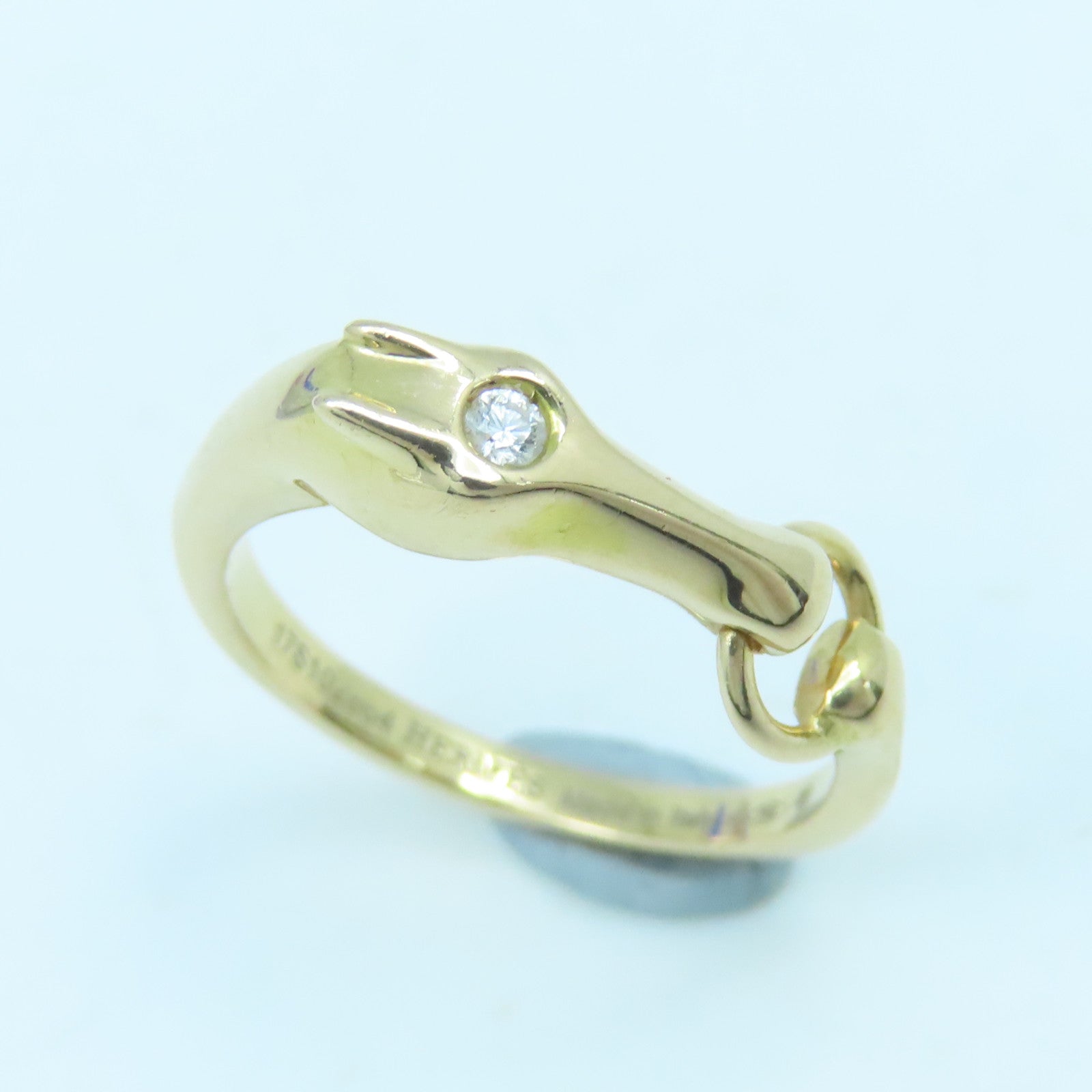 HERMES 18K玫瑰金Galop Ring戒指#49 US#4.75