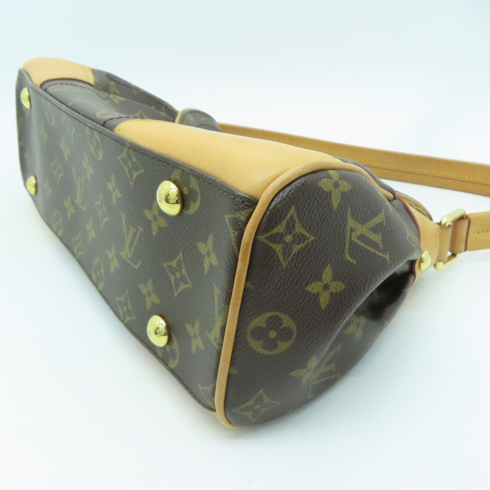 LOUIS VUITTON Monogram Beverly MM金扣肩背袋啡色