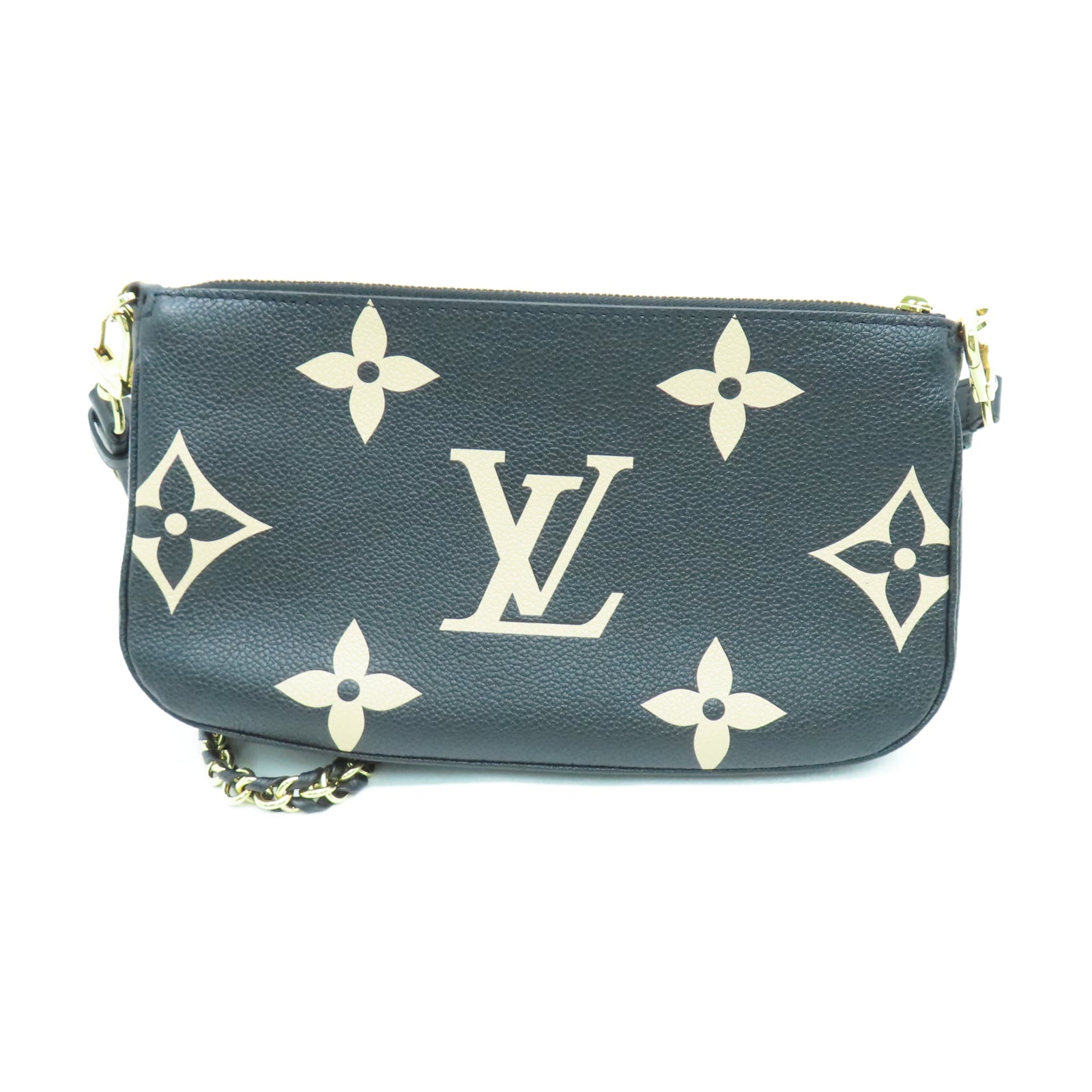 LOUIS VUITTON Mono Empreinte Multi Pochette Accessories金扣肩背袋黑色