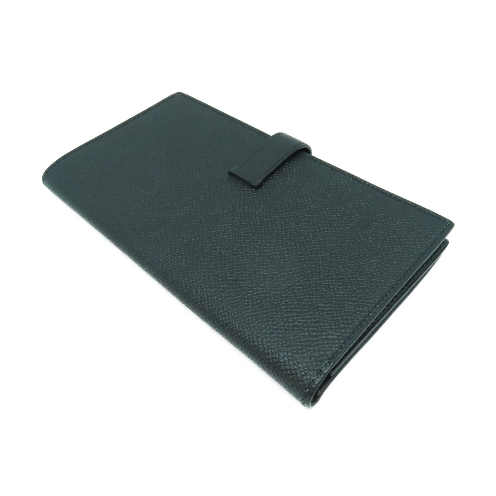 HERMES Epsom皮革Bearn Wallet金扣長錢包Noir黑色