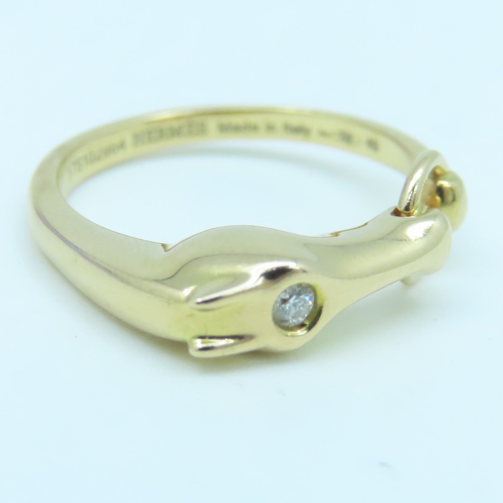 HERMES 18K玫瑰金Galop Ring戒指#49 US#4.75