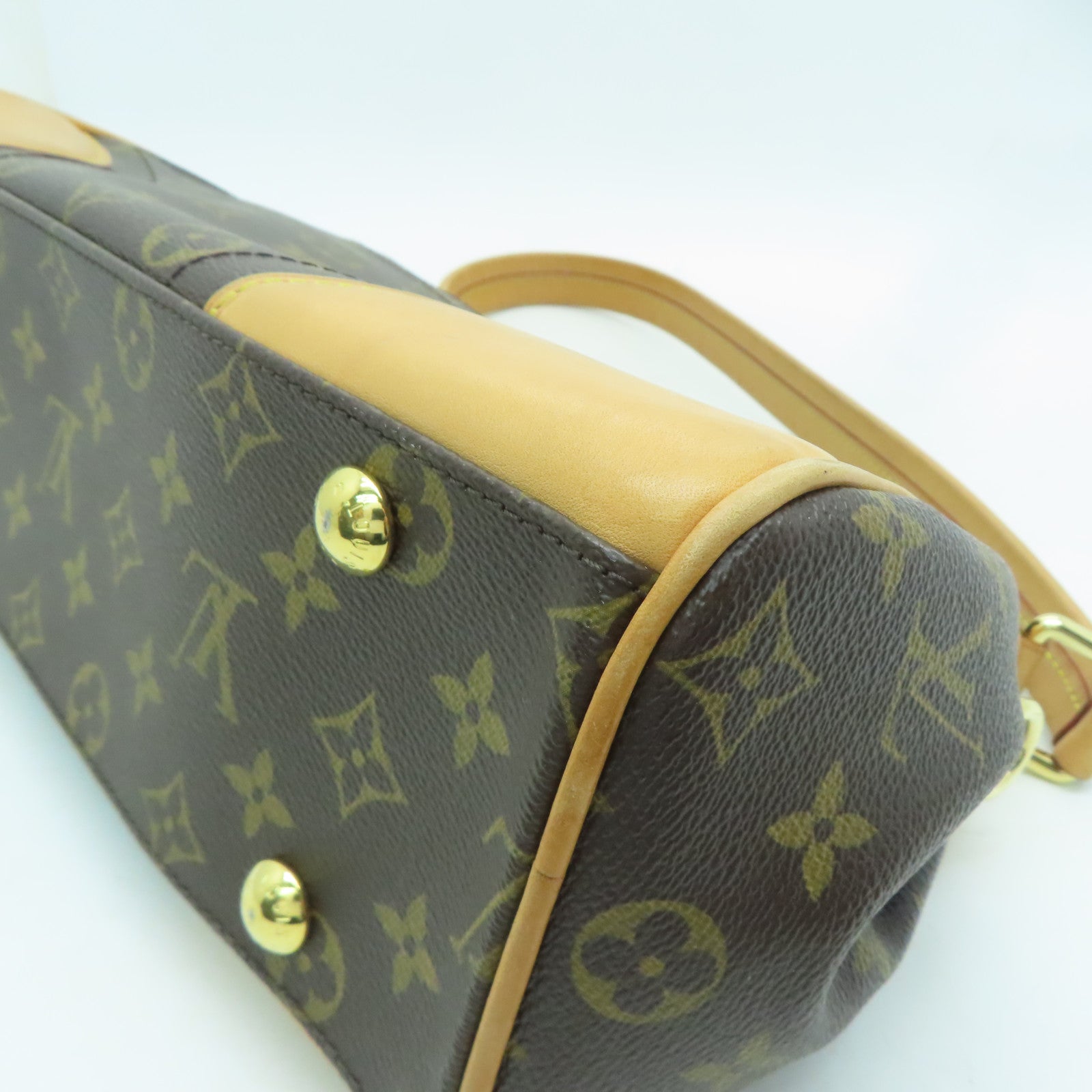 LOUIS VUITTON Monogram Beverly MM金扣肩背袋啡色