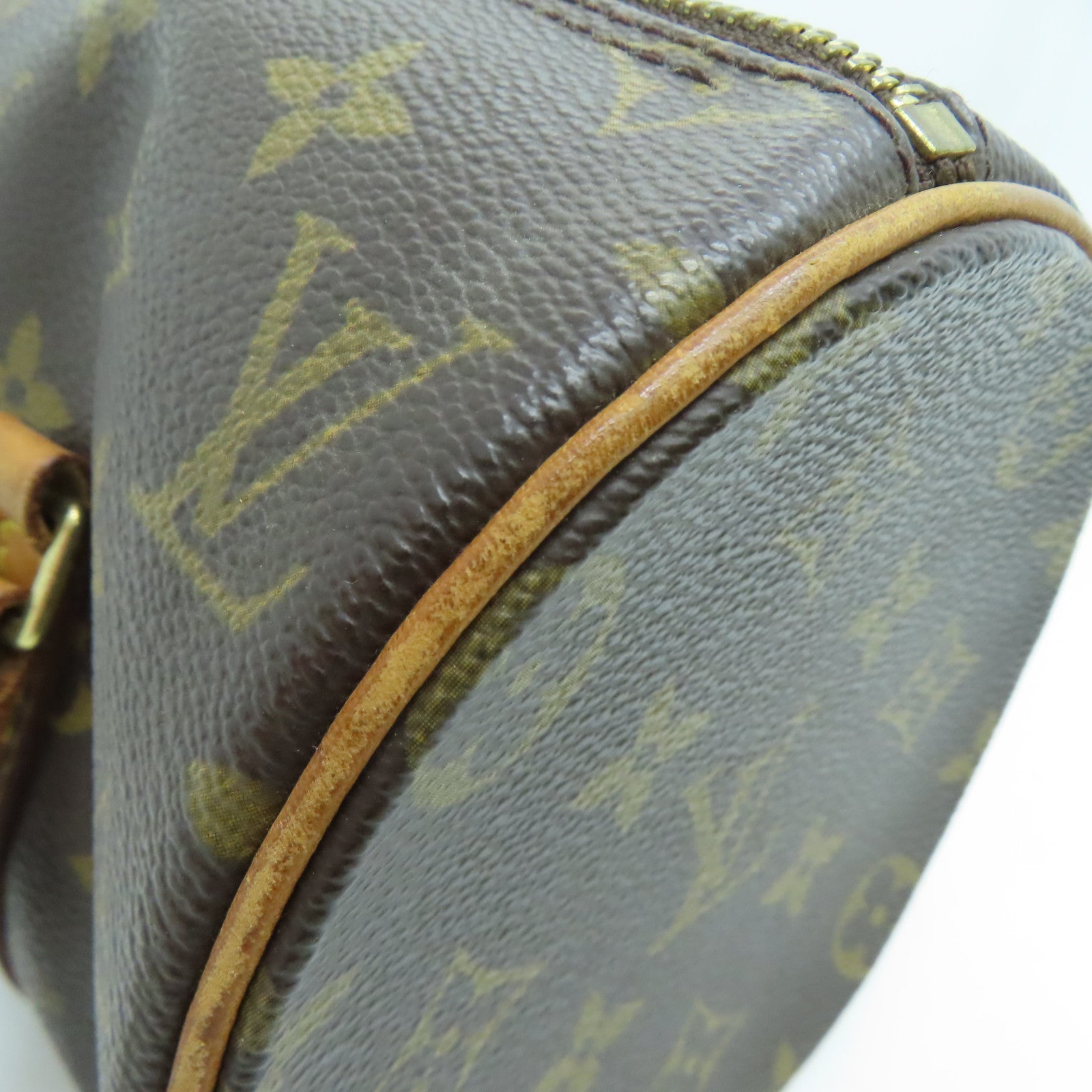 LOUIS VUITTON Monogram Papillon PM金扣手挽袋啡色