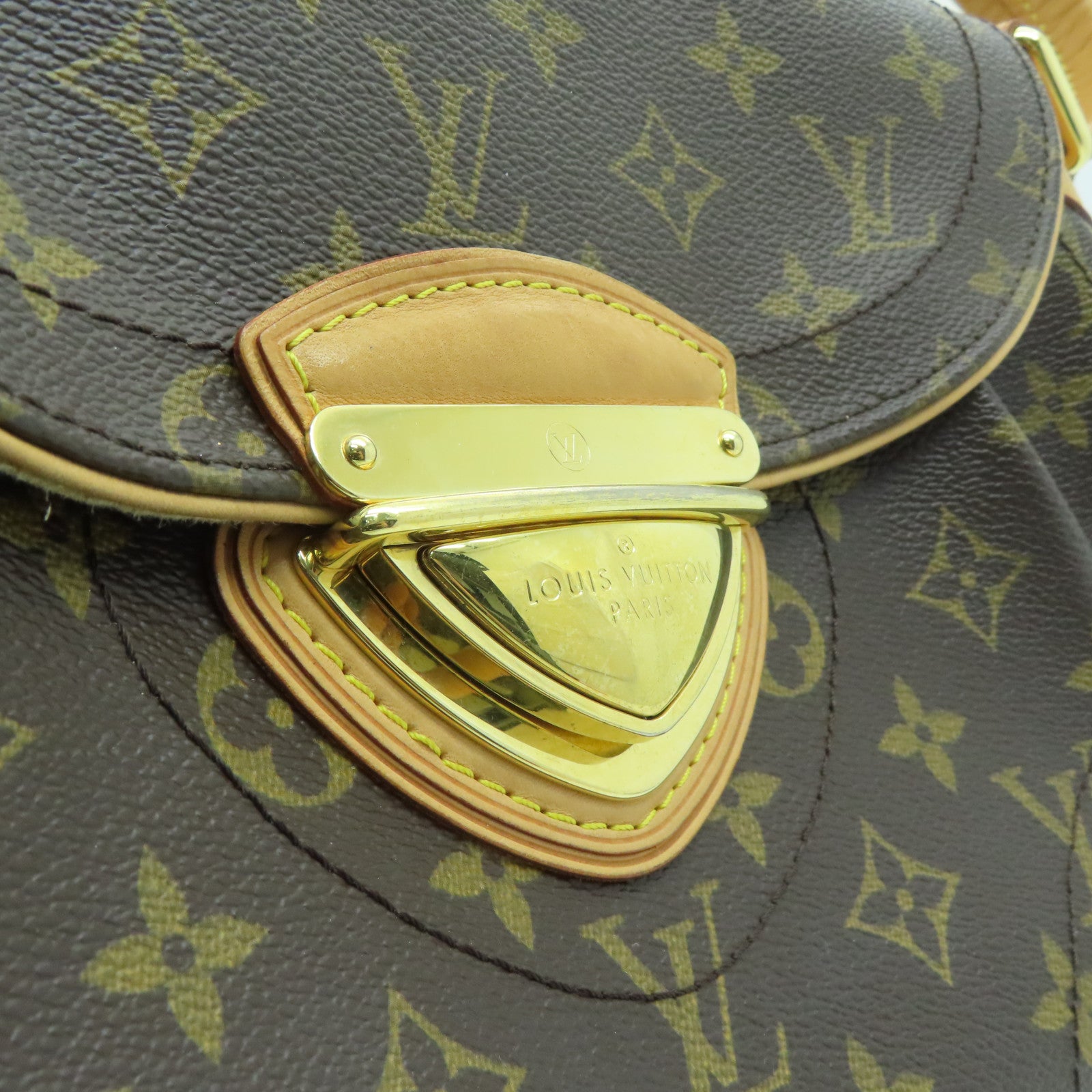LOUIS VUITTON Monogram Beverly MM金扣肩背袋啡色