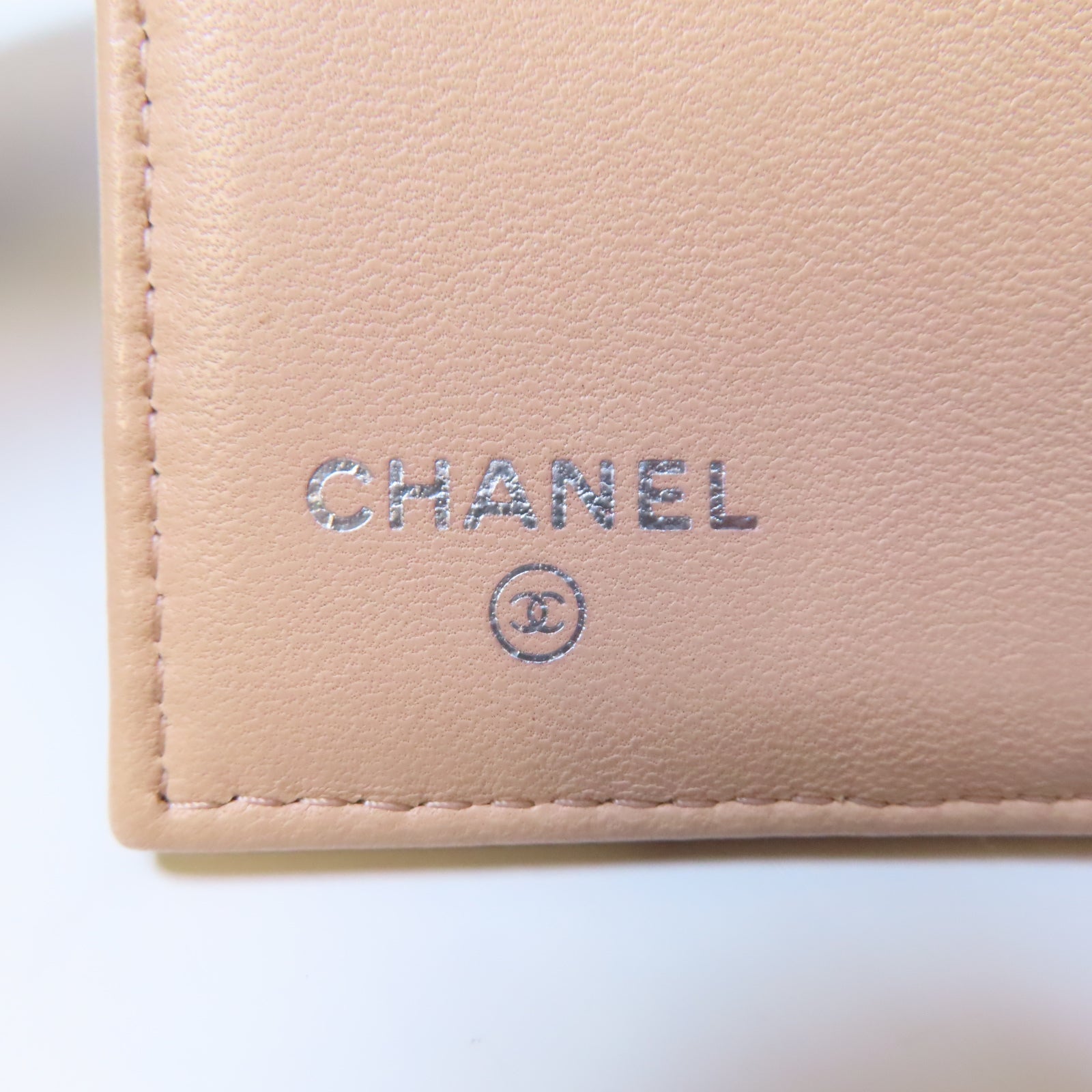 CHANEL 牛皮皮革Wallet銀扣錢包黑色