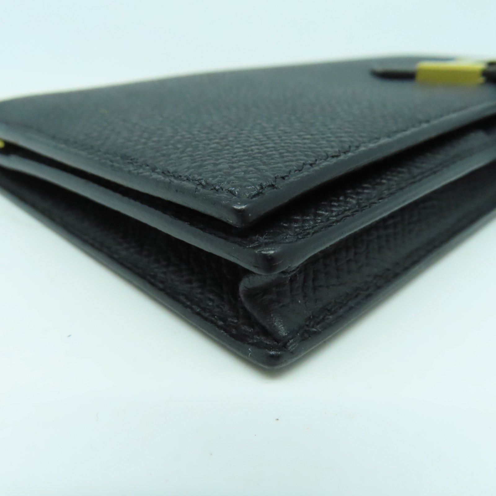 HERMES Epsom皮革Bearn Wallet金扣長錢包Noir黑色