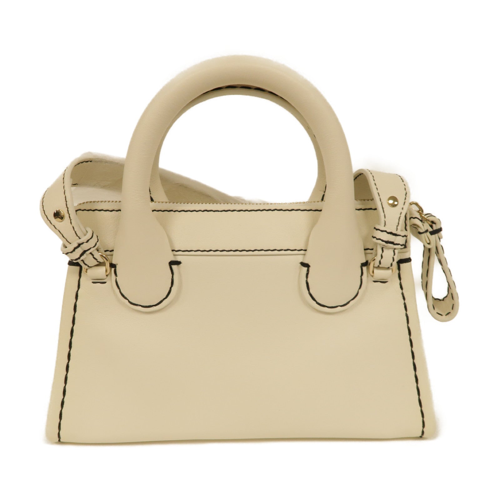 Chloe 牛皮皮革2way Shoulder Bag金扣手挽肩背兩用袋白色