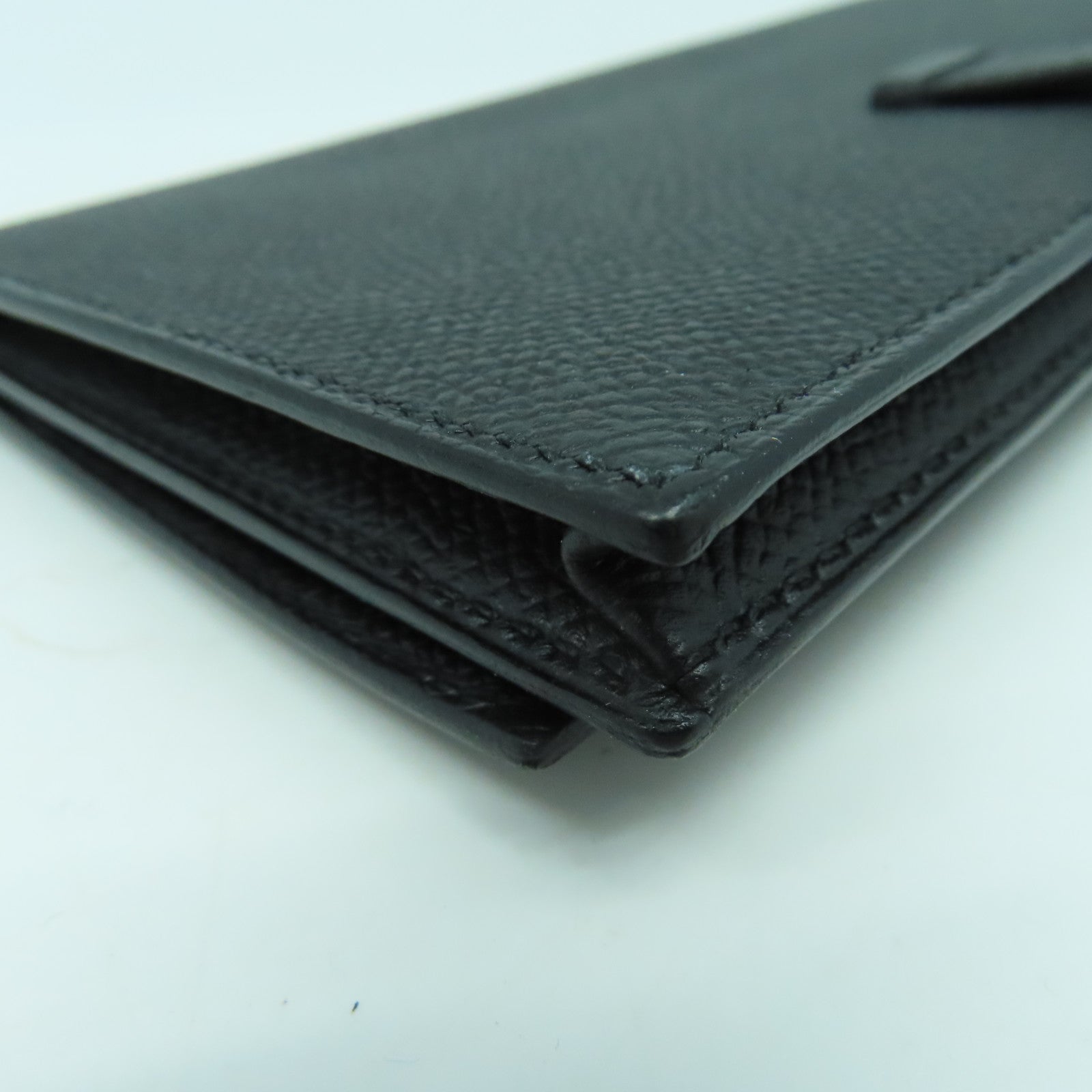 HERMES Epsom皮革Bearn Wallet金扣長錢包Noir黑色