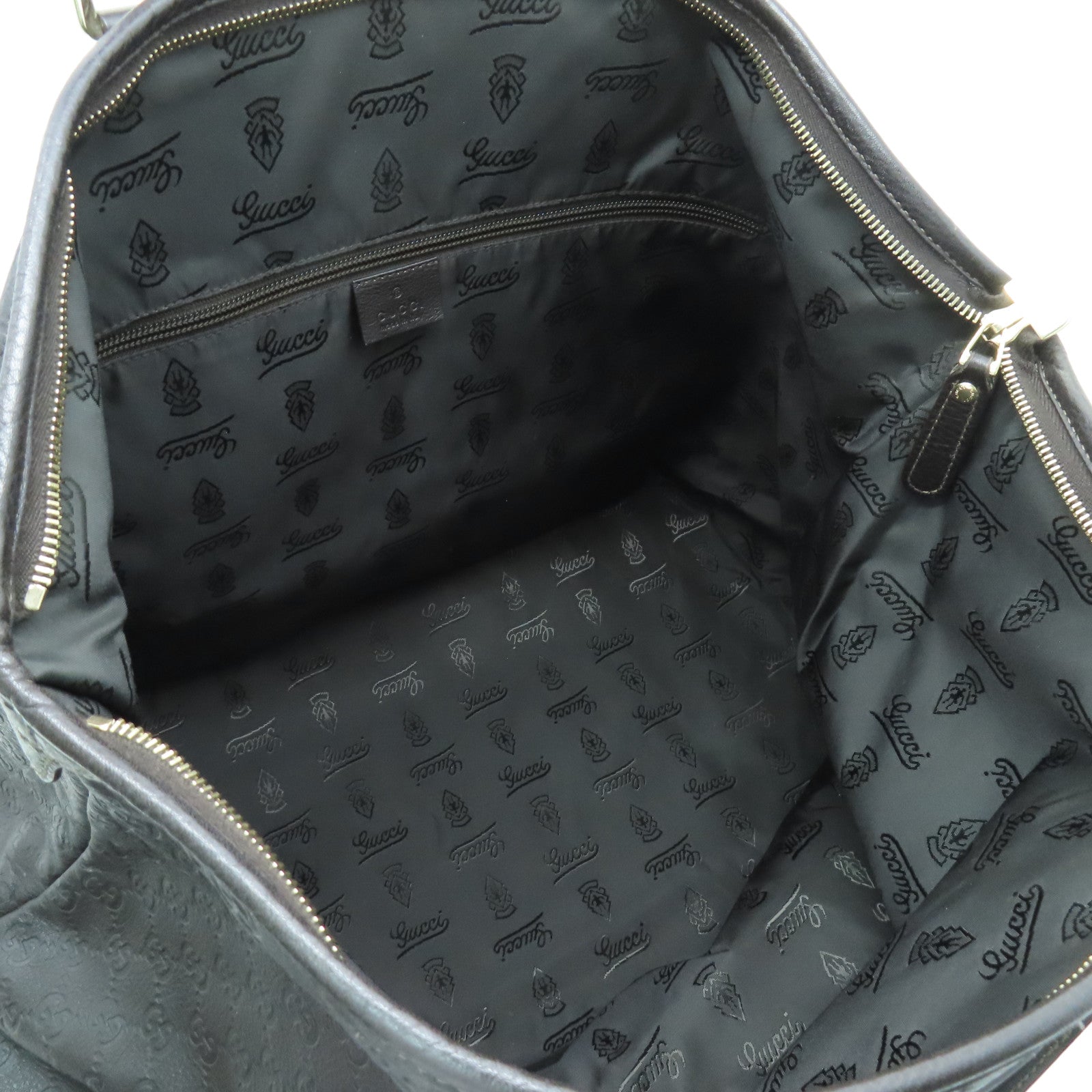 GUCCI 牛皮皮革Tote Bag金扣手挽袋啡色