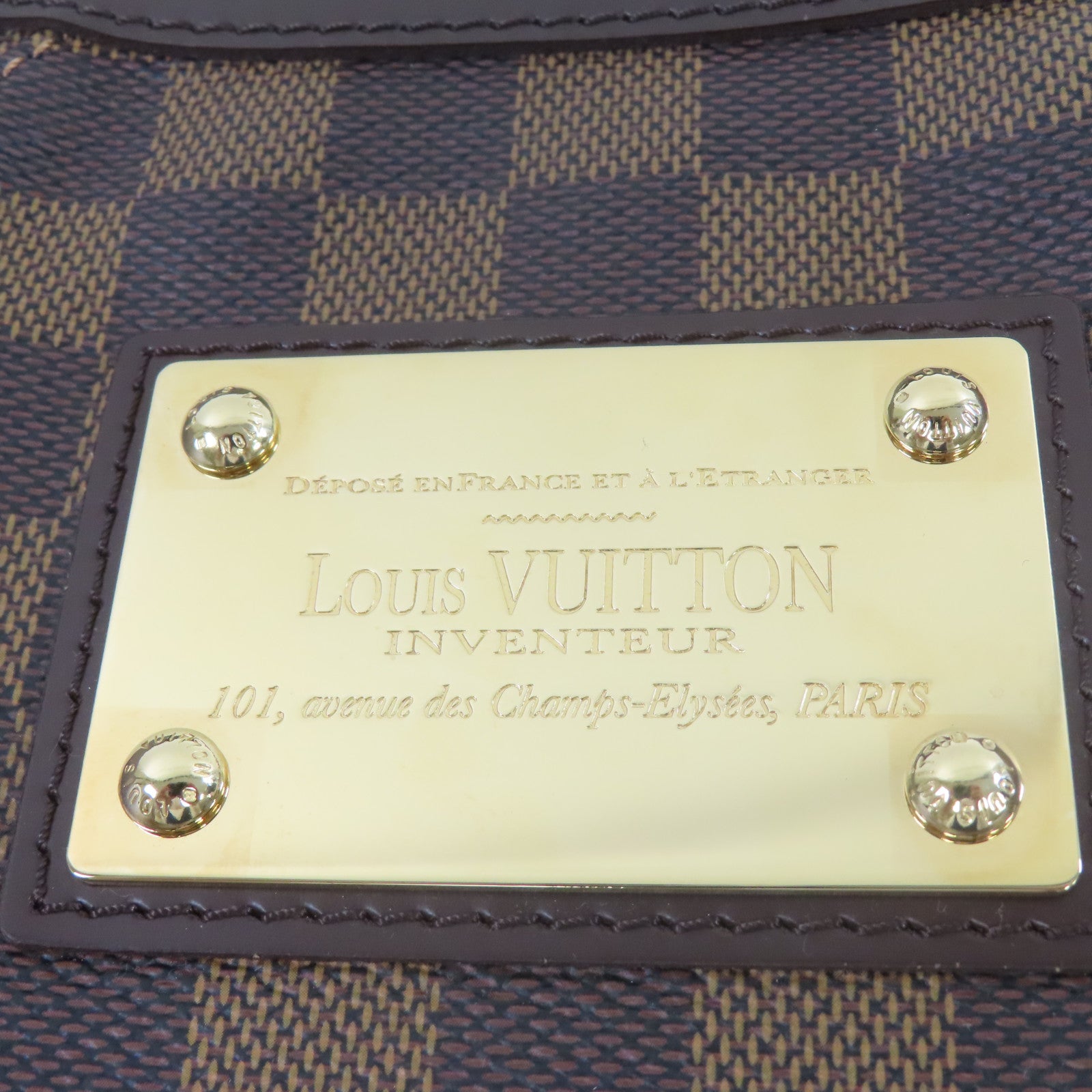 LOUIS VUITTON Damier Thames GM金扣肩背袋啡色