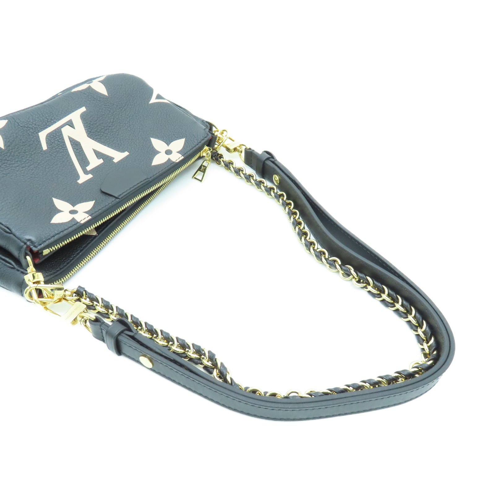 LOUIS VUITTON Mono Empreinte Multi Pochette Accessories金扣肩背袋黑色