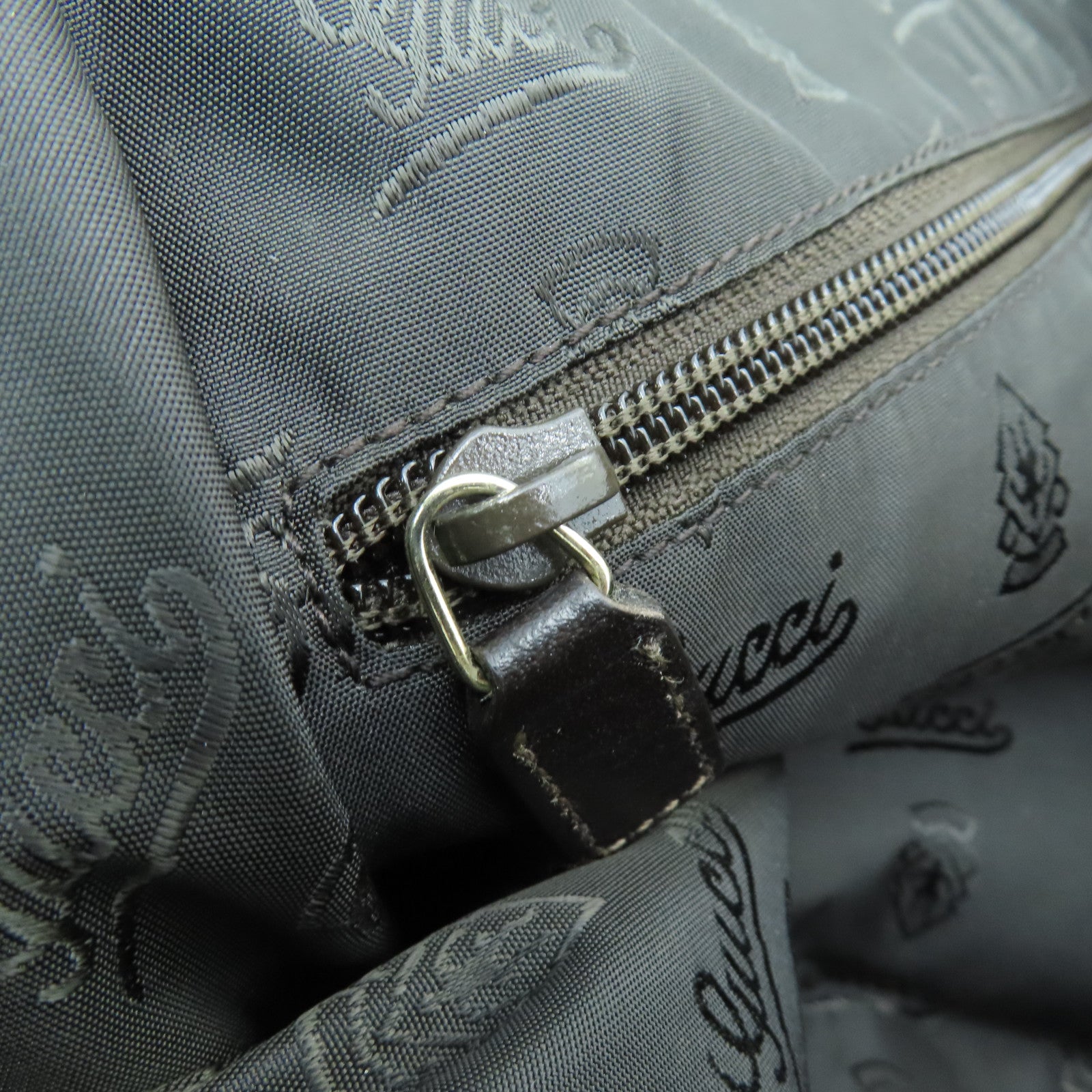 GUCCI 牛皮皮革Tote Bag金扣手挽袋啡色