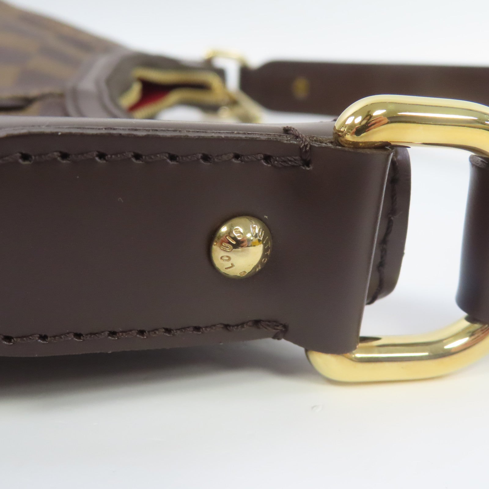 LOUIS VUITTON Damier Thames GM金扣肩背袋啡色