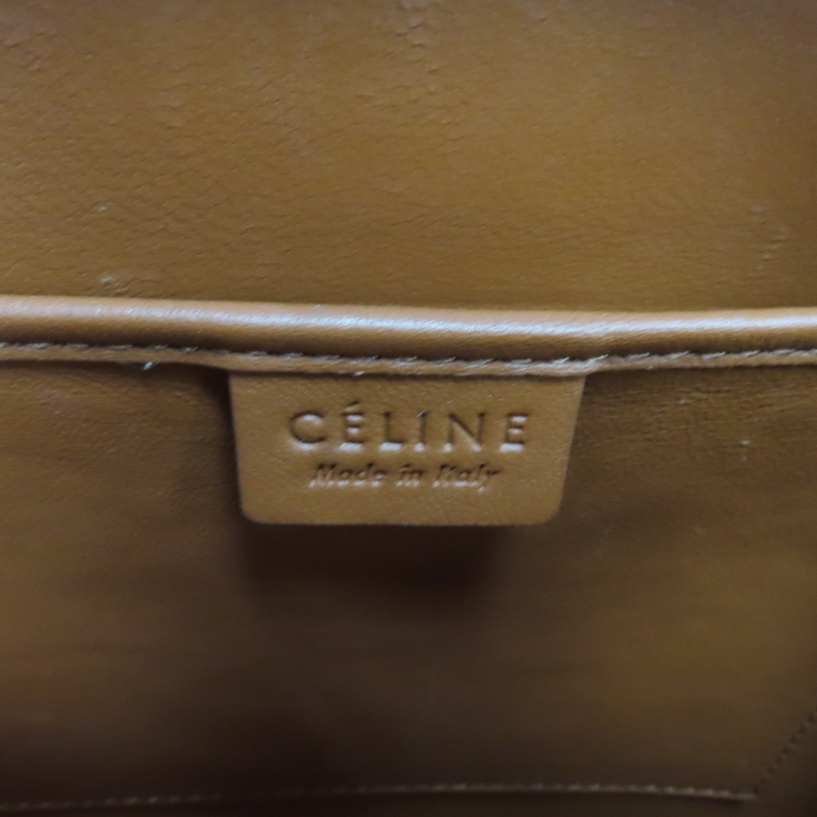 CELINE 牛皮皮革Nano Luggage 2Way Shoulder Bag手挽肩背兩用袋米白色/啡色