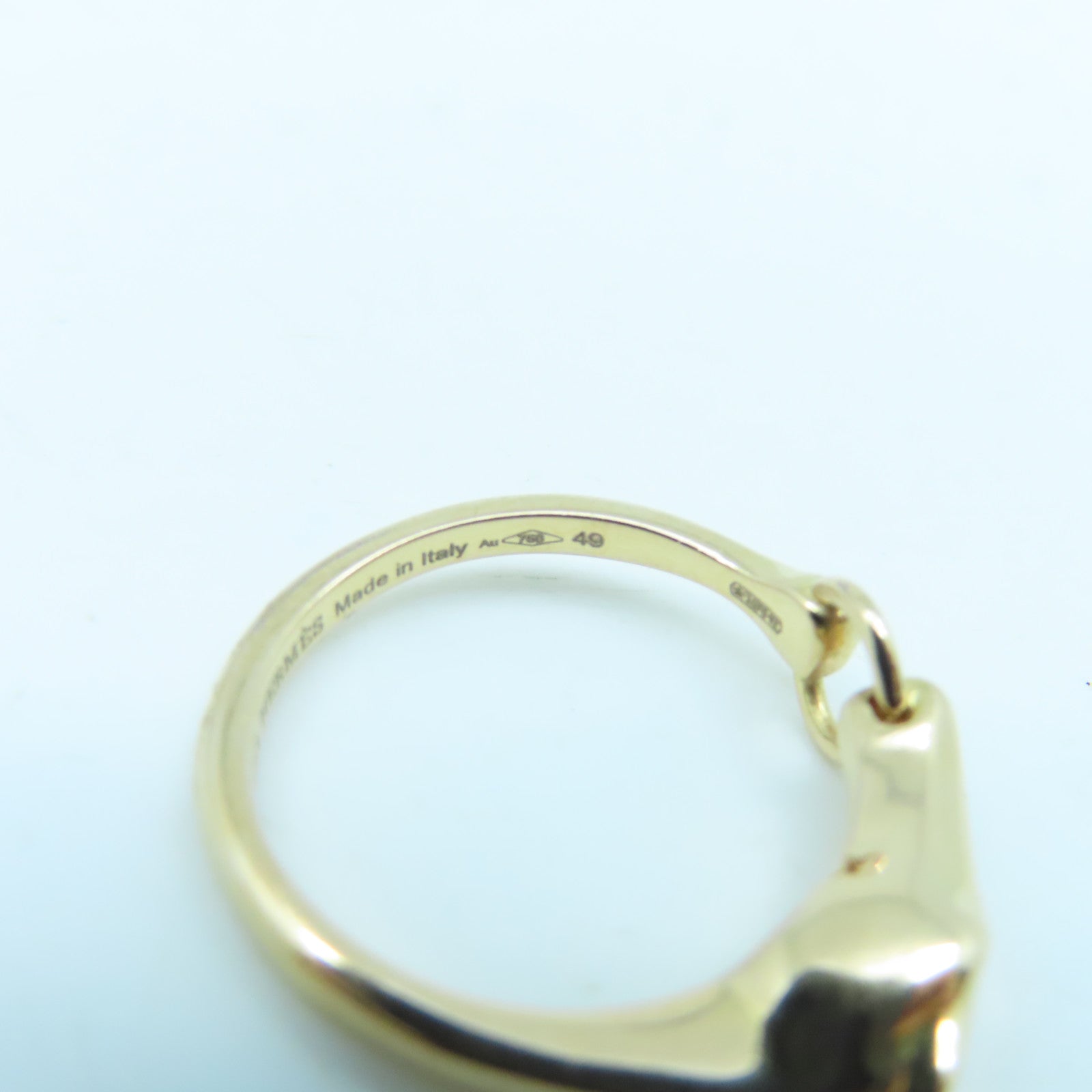 HERMES 18K玫瑰金Galop Ring戒指#49 US#4.75