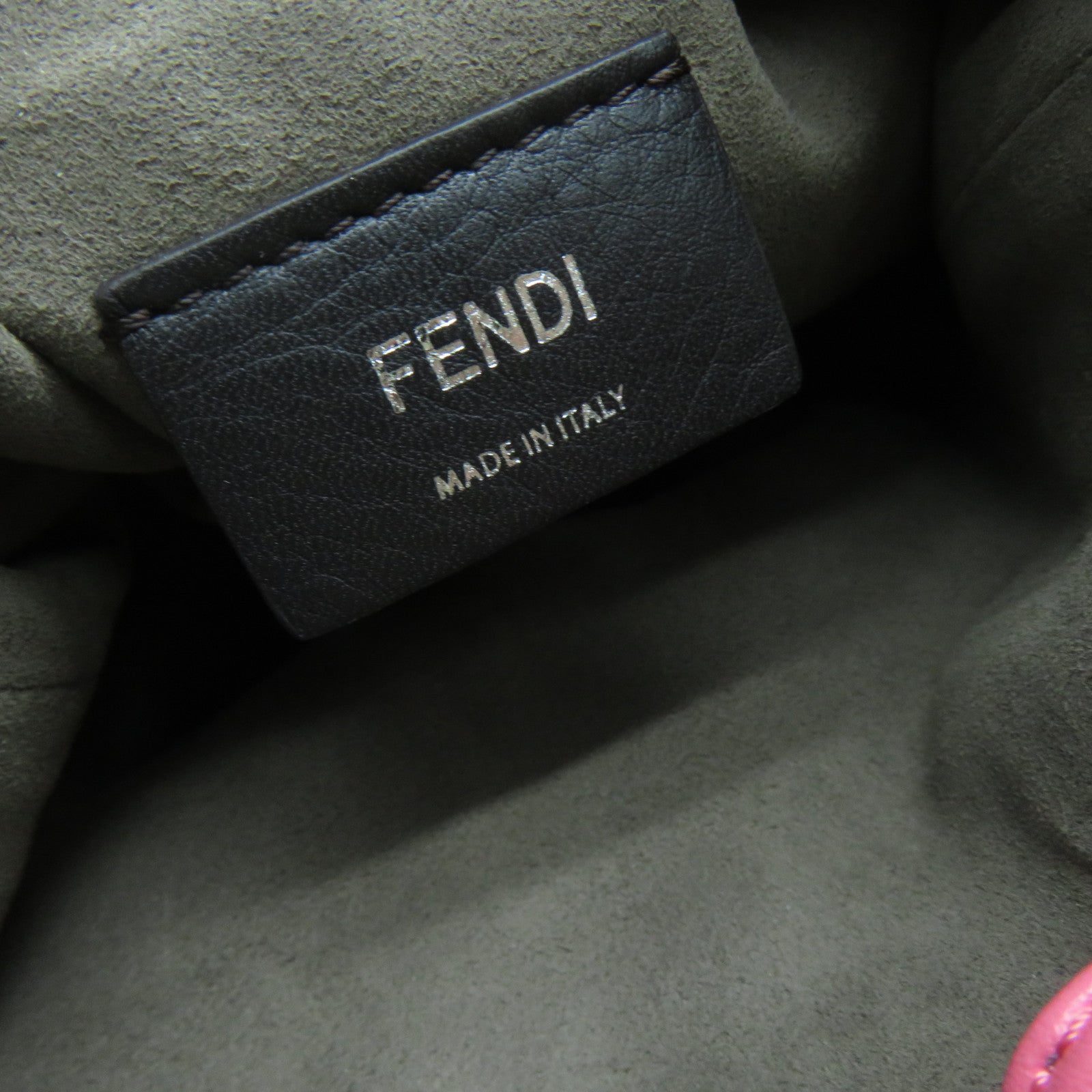 FENDI 天鵝絨Mon Tresor銀扣手挽肩背兩用袋粉紅色